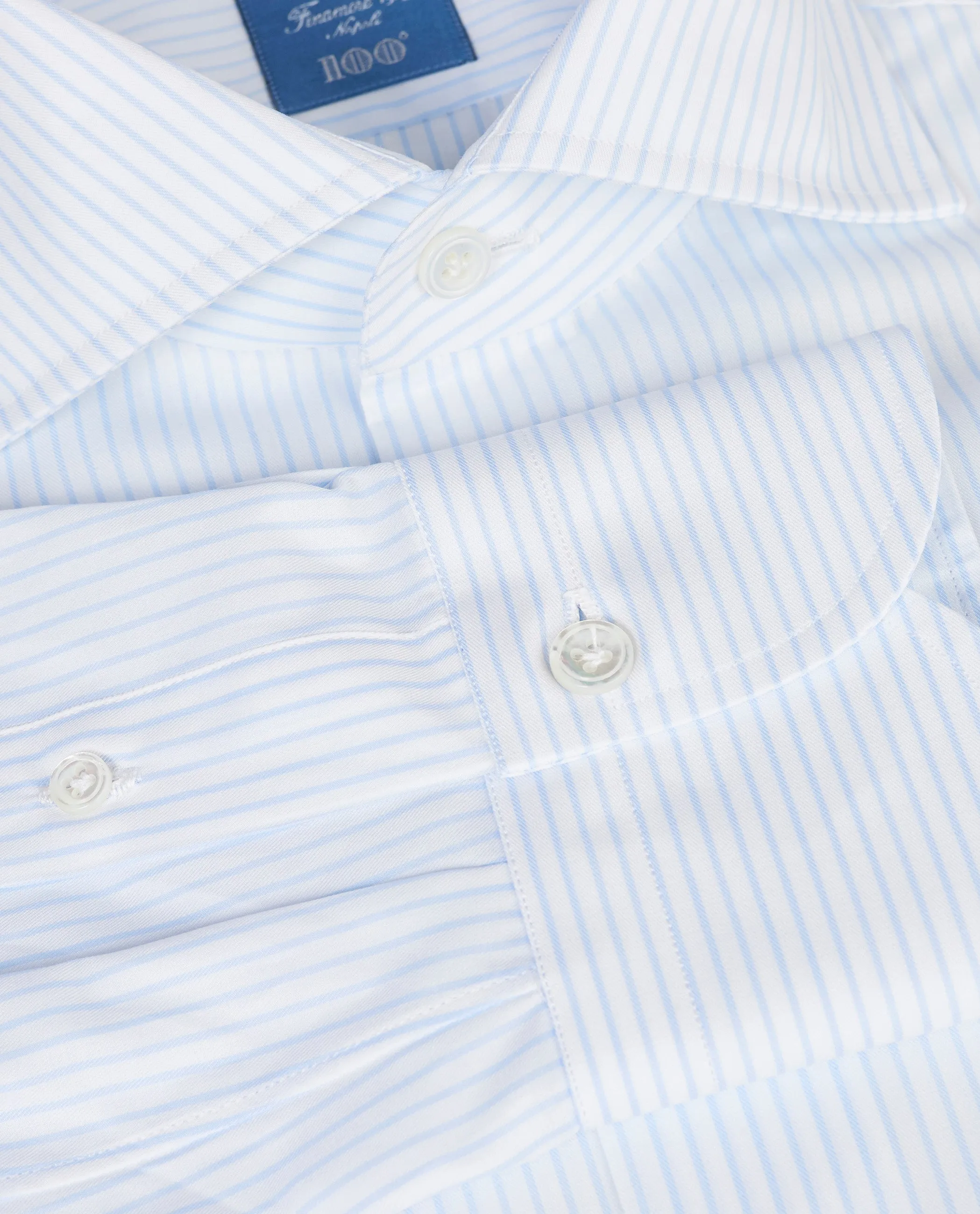 Gestreept Twill Shirt - Lichtblauw sold by Pauw Amsterdam product image thumbnail 3