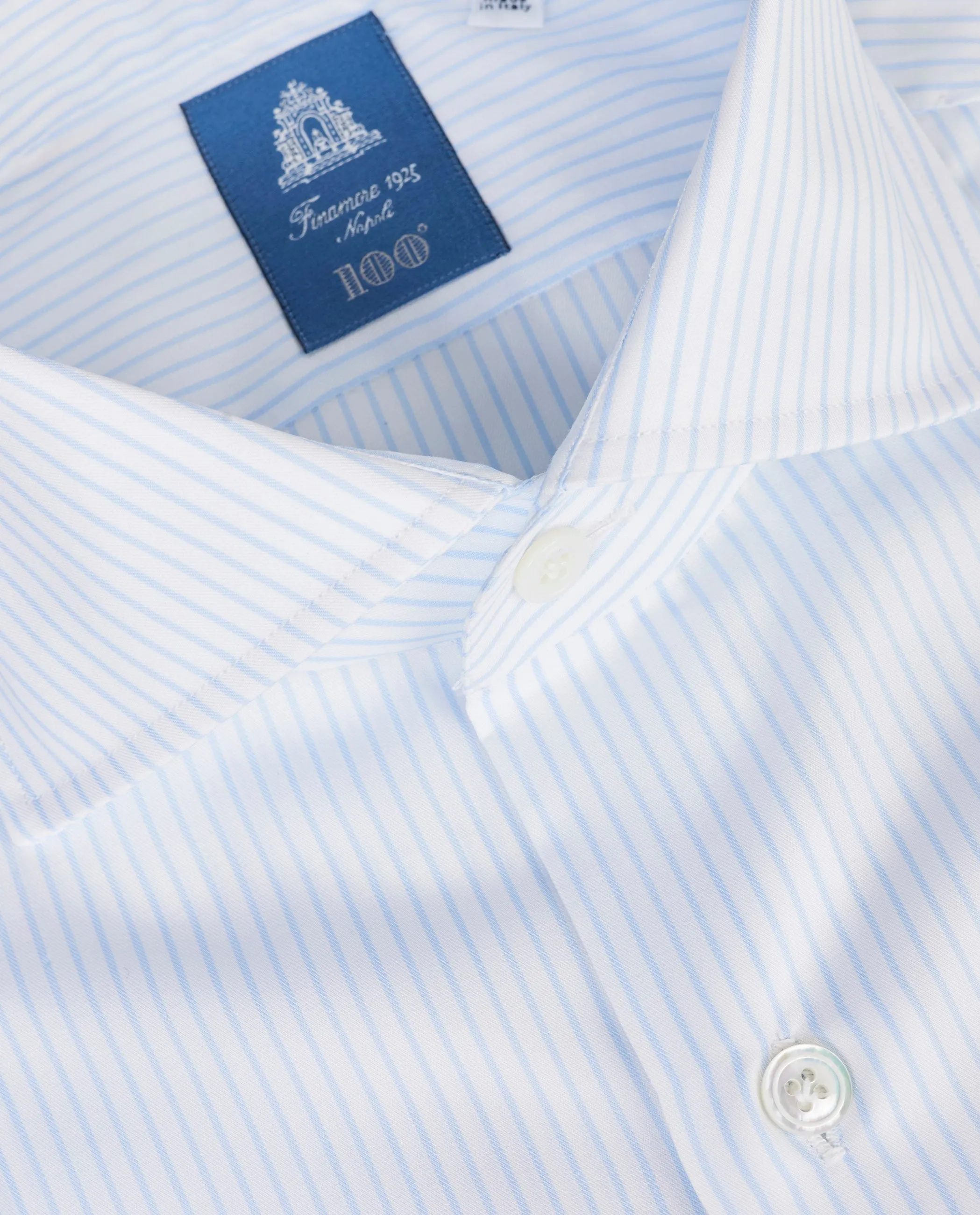 Gestreept Twill Shirt - Lichtblauw sold by Pauw Amsterdam product image thumbnail 2