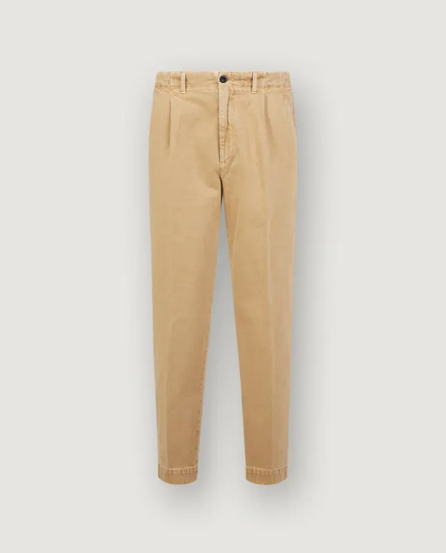 Piece Dyed Katoenen Broek - Lichtbruin sold by Pauw Amsterdam