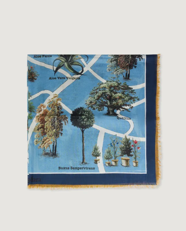 Zijden Frida Shawl - Blauw sold by Pauw Amsterdam