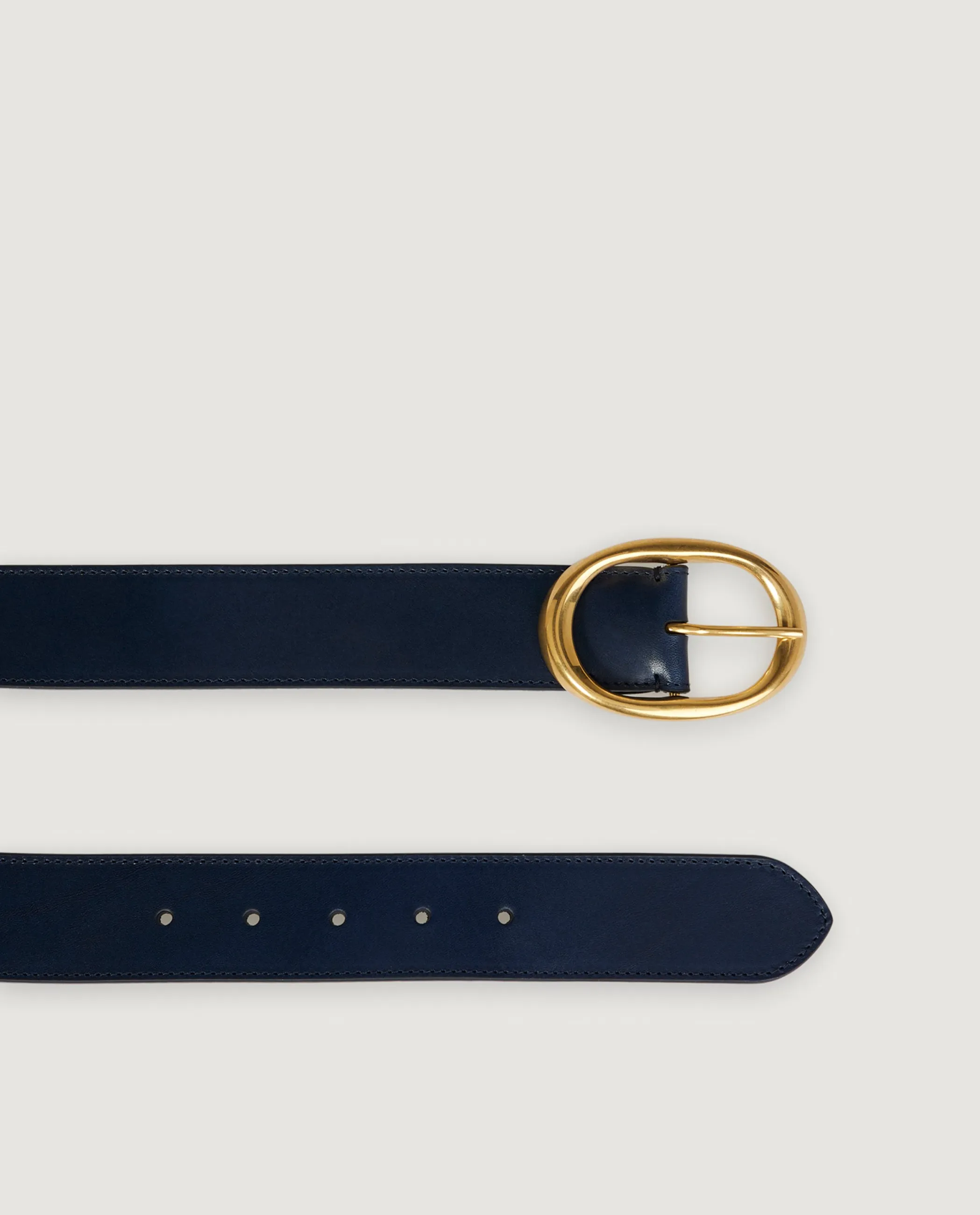 Wijd Lederen Riem - Donkerblauw sold by Pauw Amsterdam product image thumbnail 4