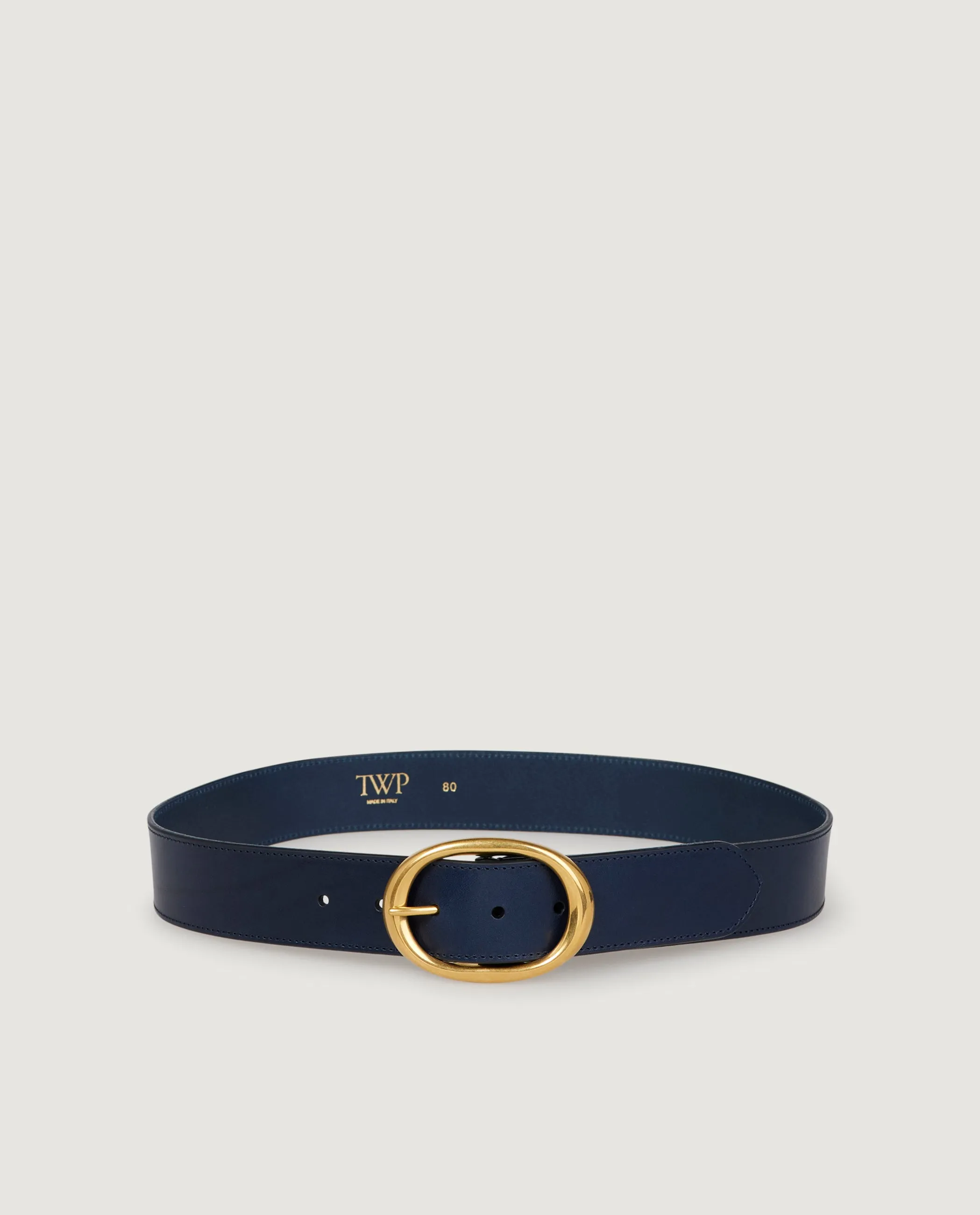 Wijd Lederen Riem - Donkerblauw sold by Pauw Amsterdam product image thumbnail 3