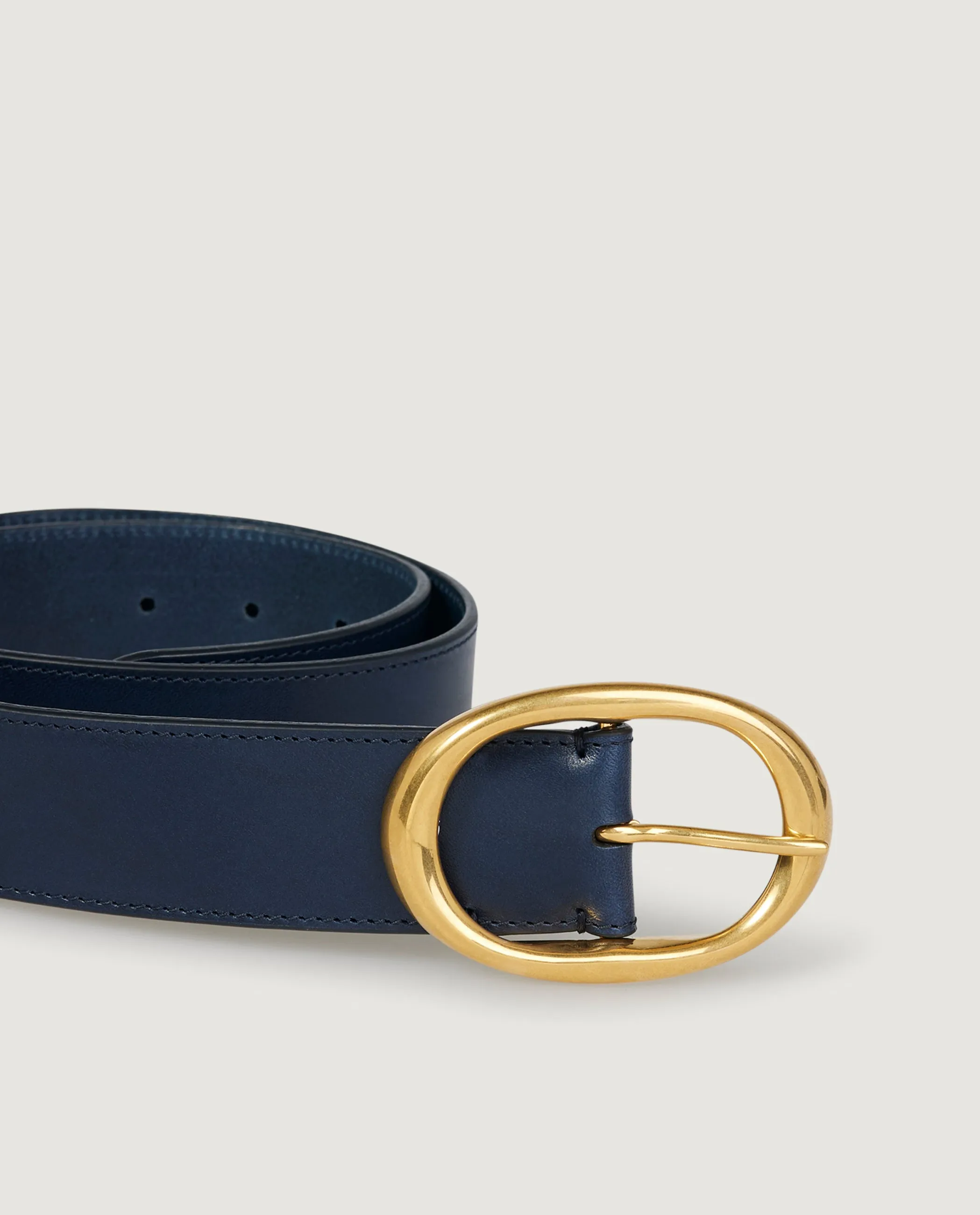 Wijd Lederen Riem - Donkerblauw sold by Pauw Amsterdam product image thumbnail 2