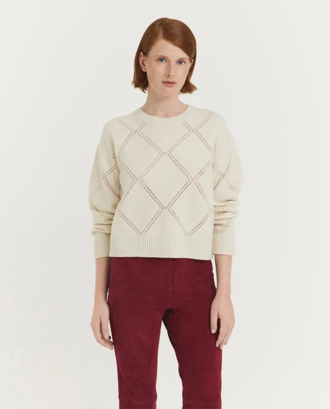 Textuur Argyle Trui - Ecru sold by Pauw Amsterdam