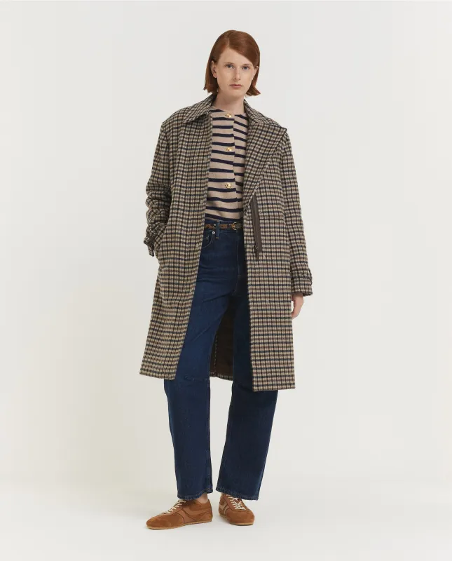 Geruite Car Coat - Lichtbruin sold by Pauw Amsterdam