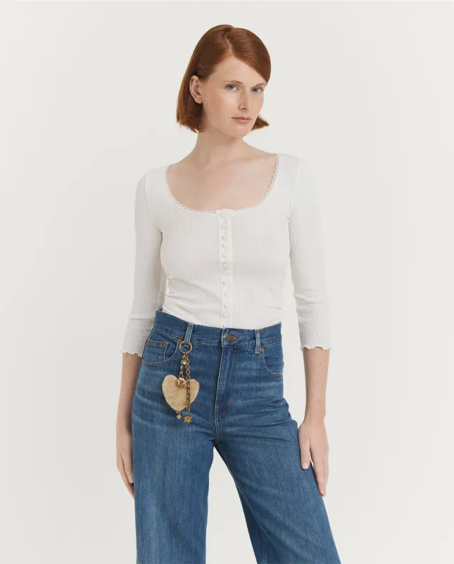 Aansluitend Katoenen Vest - Wit sold by Pauw Amsterdam