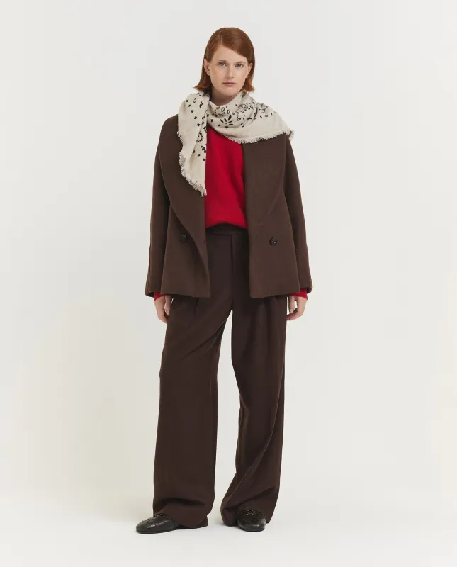 Wijde Geplooide Pantalon - Bruin sold by Pauw Amsterdam