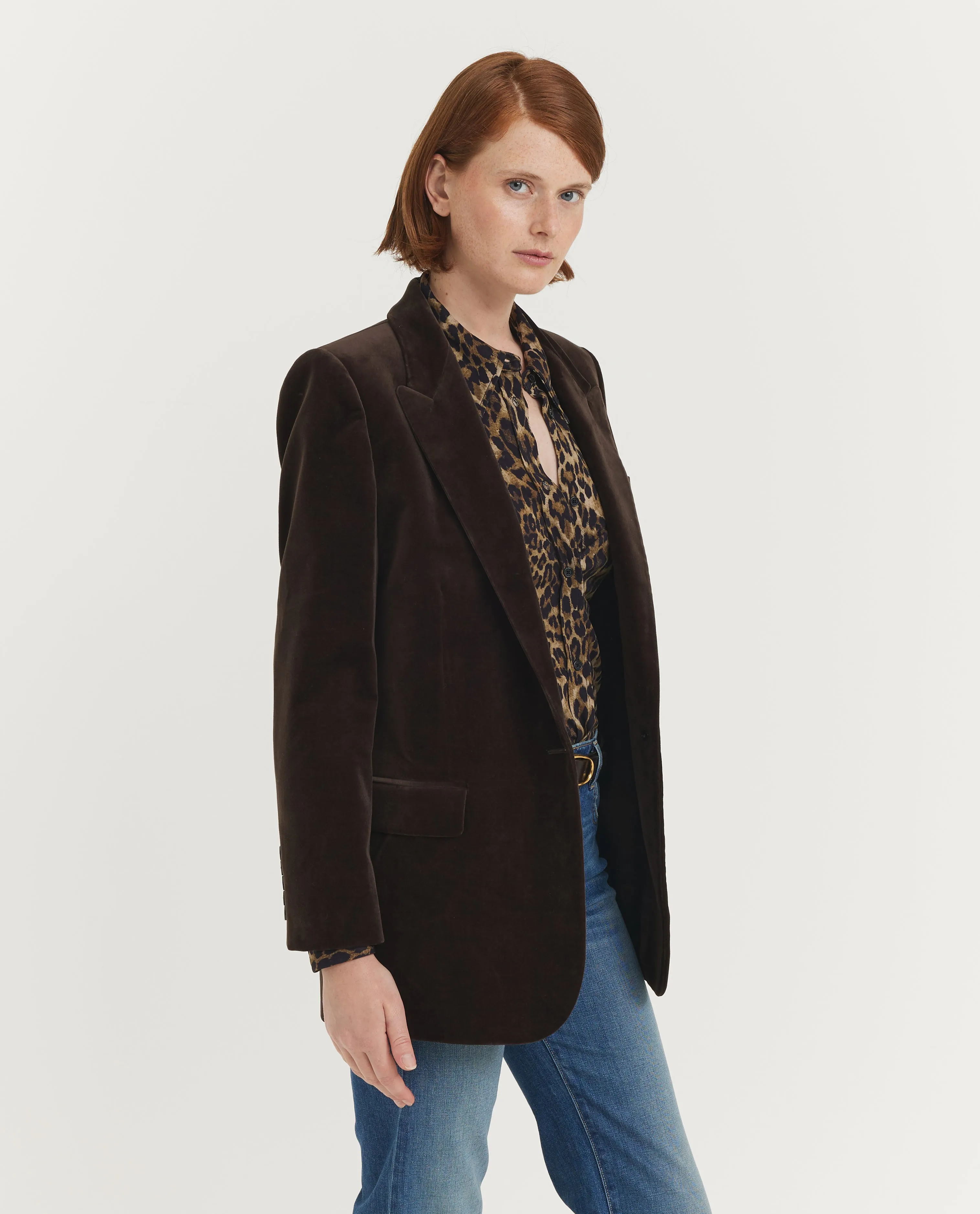 Fluwelen Diane Blazer - Bruin sold by Pauw Amsterdam product image thumbnail 4
