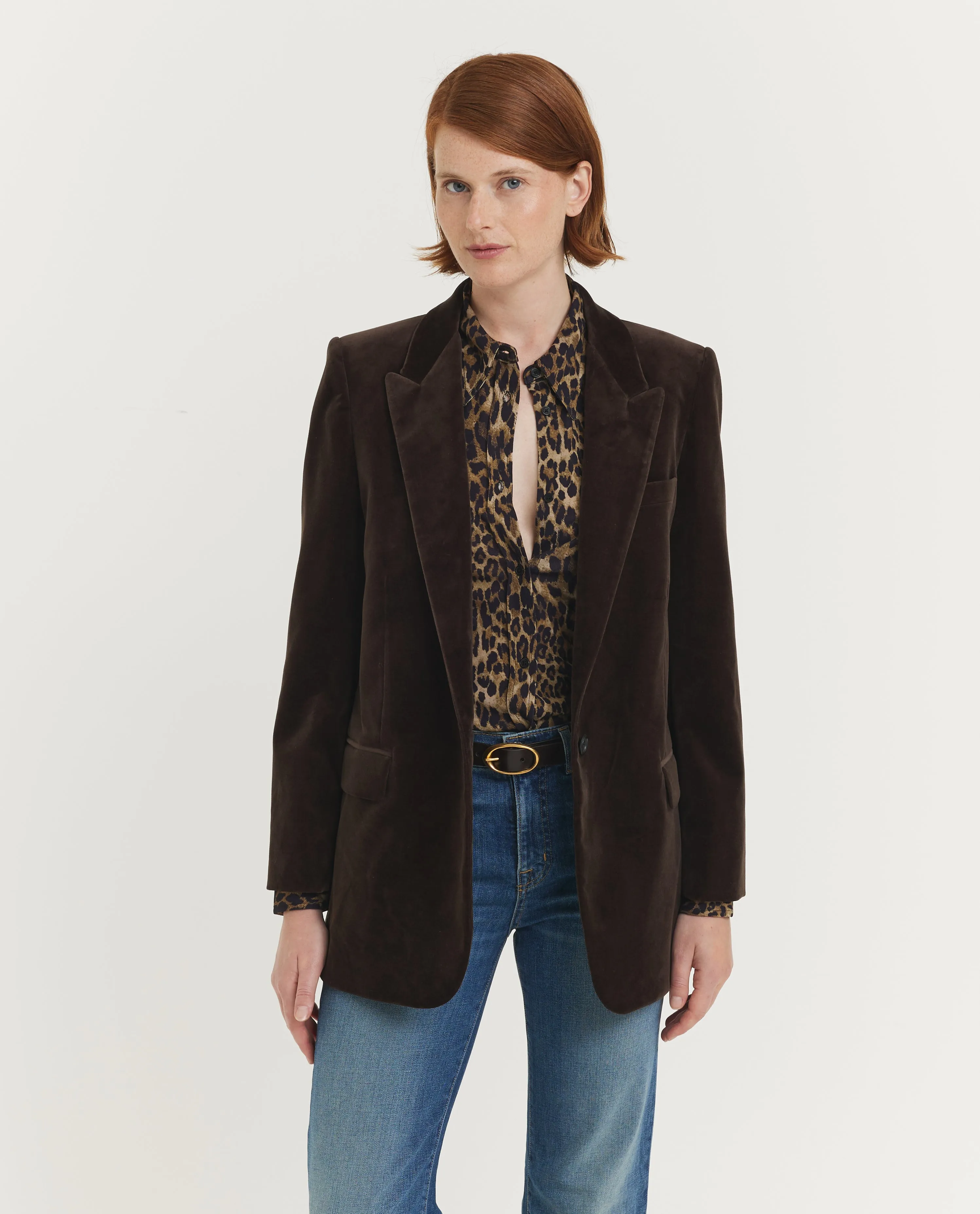Fluwelen Diane Blazer - Bruin sold by Pauw Amsterdam