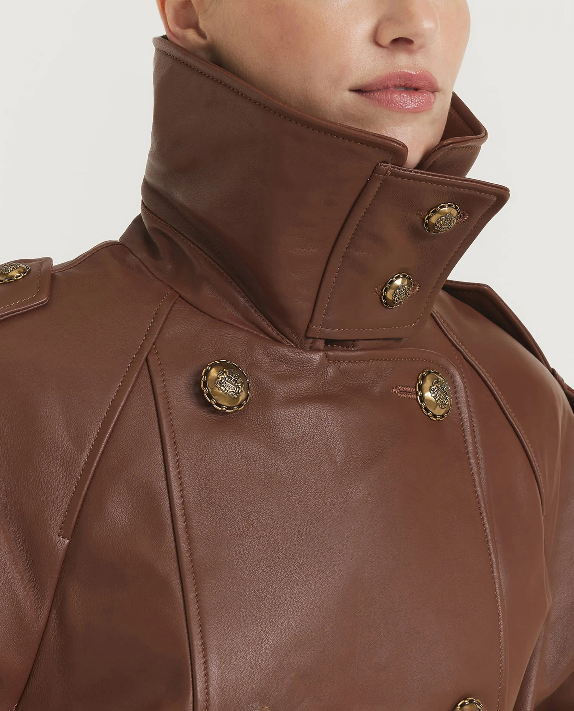 Hypnotic Leren Crop Trench - Bruin sold by Pauw Amsterdam product image thumbnail 2