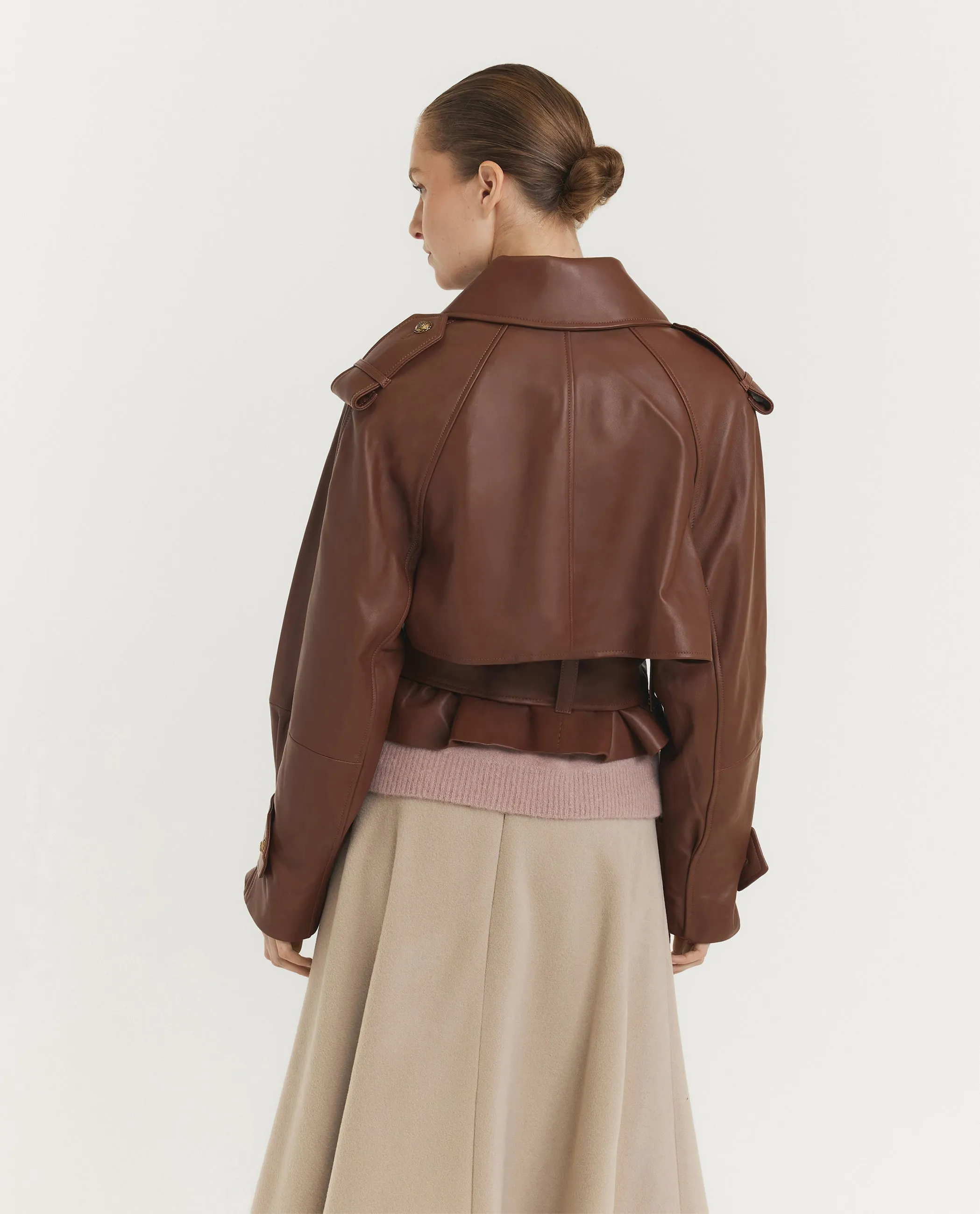 Hypnotic Leren Crop Trench - Bruin sold by Pauw Amsterdam product image thumbnail 5