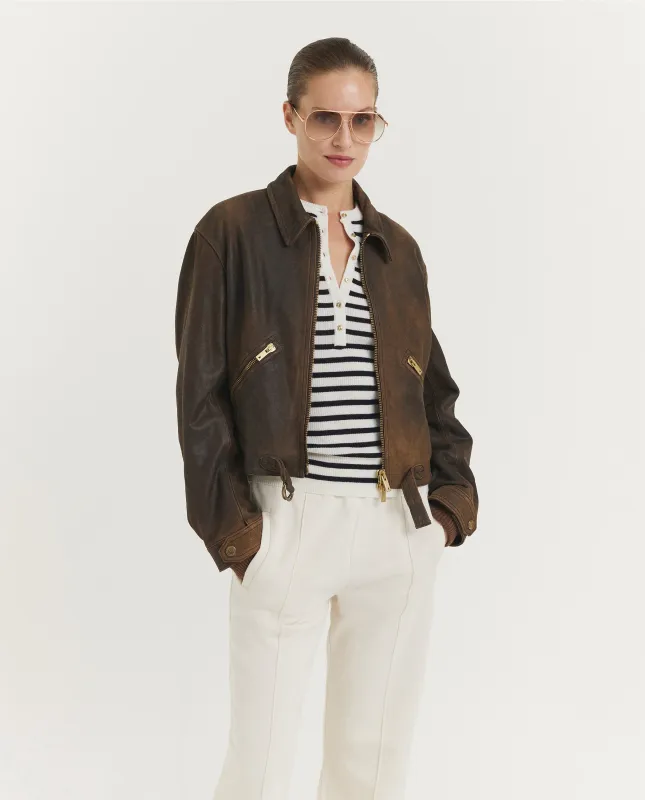 Kort Leren Jack - Bruin sold by Pauw Amsterdam