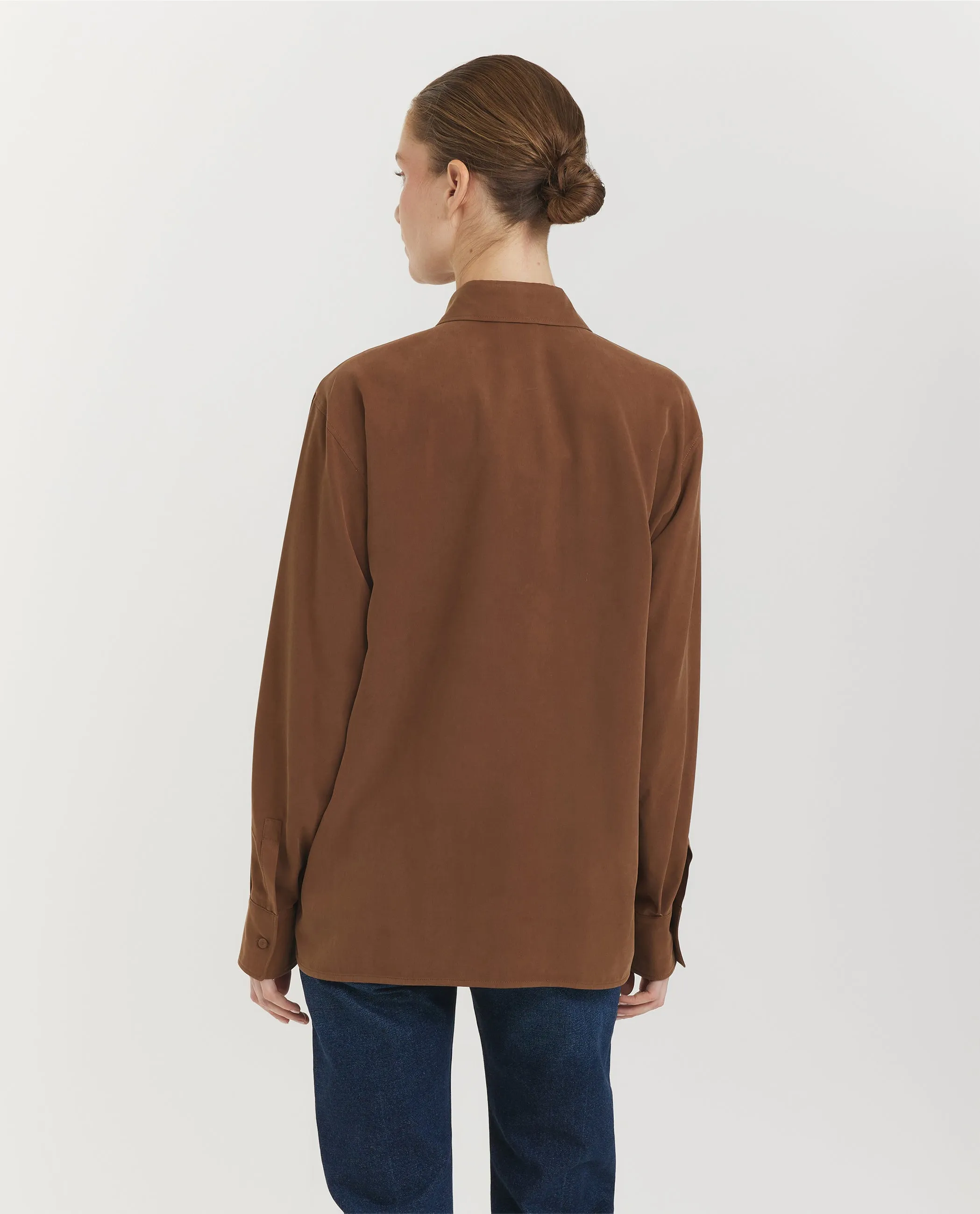 Zijden Mirko Blouse - Bruin sold by Pauw Amsterdam product image thumbnail 4