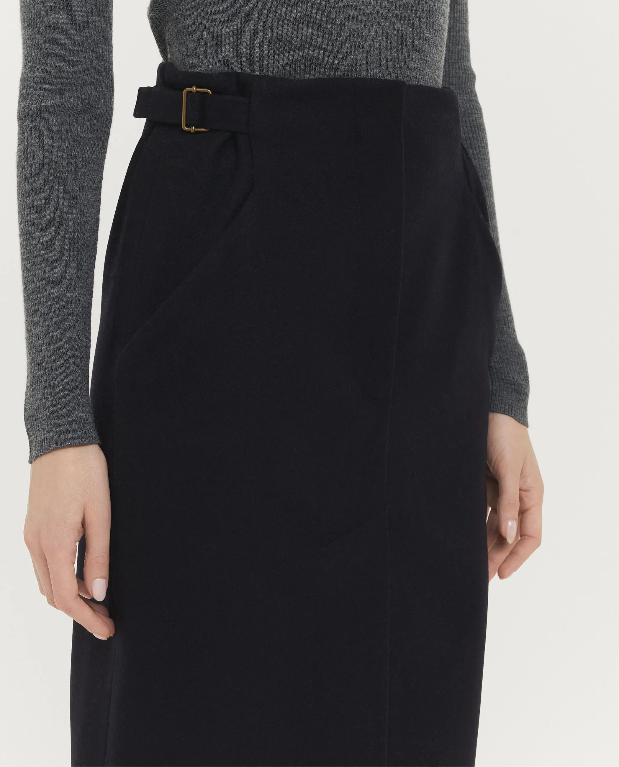 Wollen Kokerrok - Donkerblauw sold by Pauw Amsterdam product image thumbnail 5