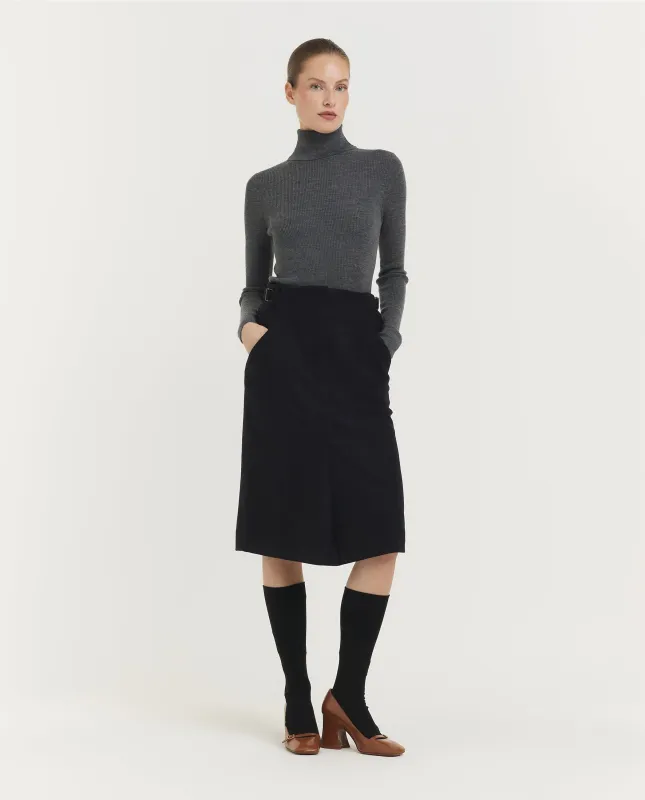 Wollen Kokerrok - Donkerblauw sold by Pauw Amsterdam