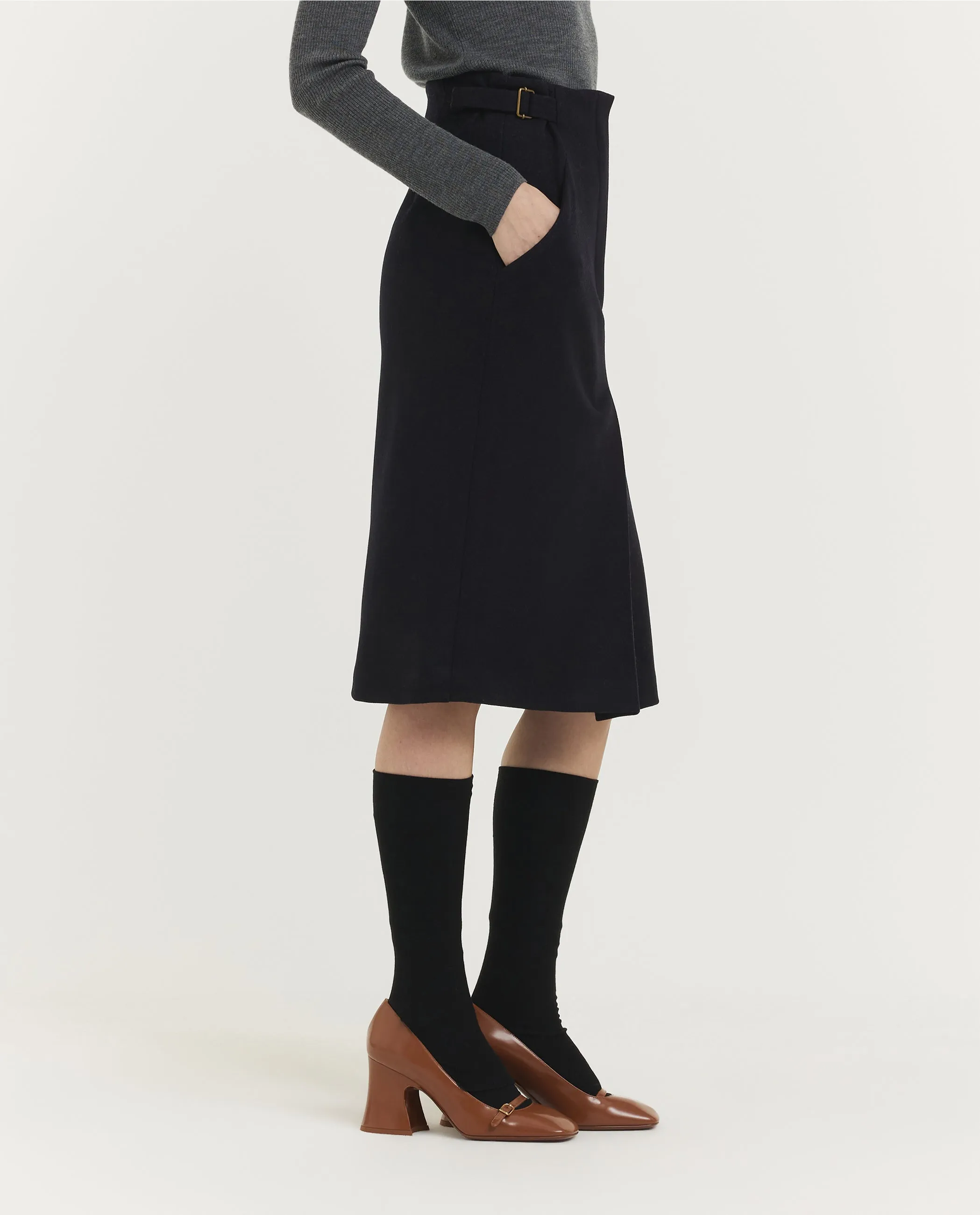 Wollen Kokerrok - Donkerblauw sold by Pauw Amsterdam product image thumbnail 3