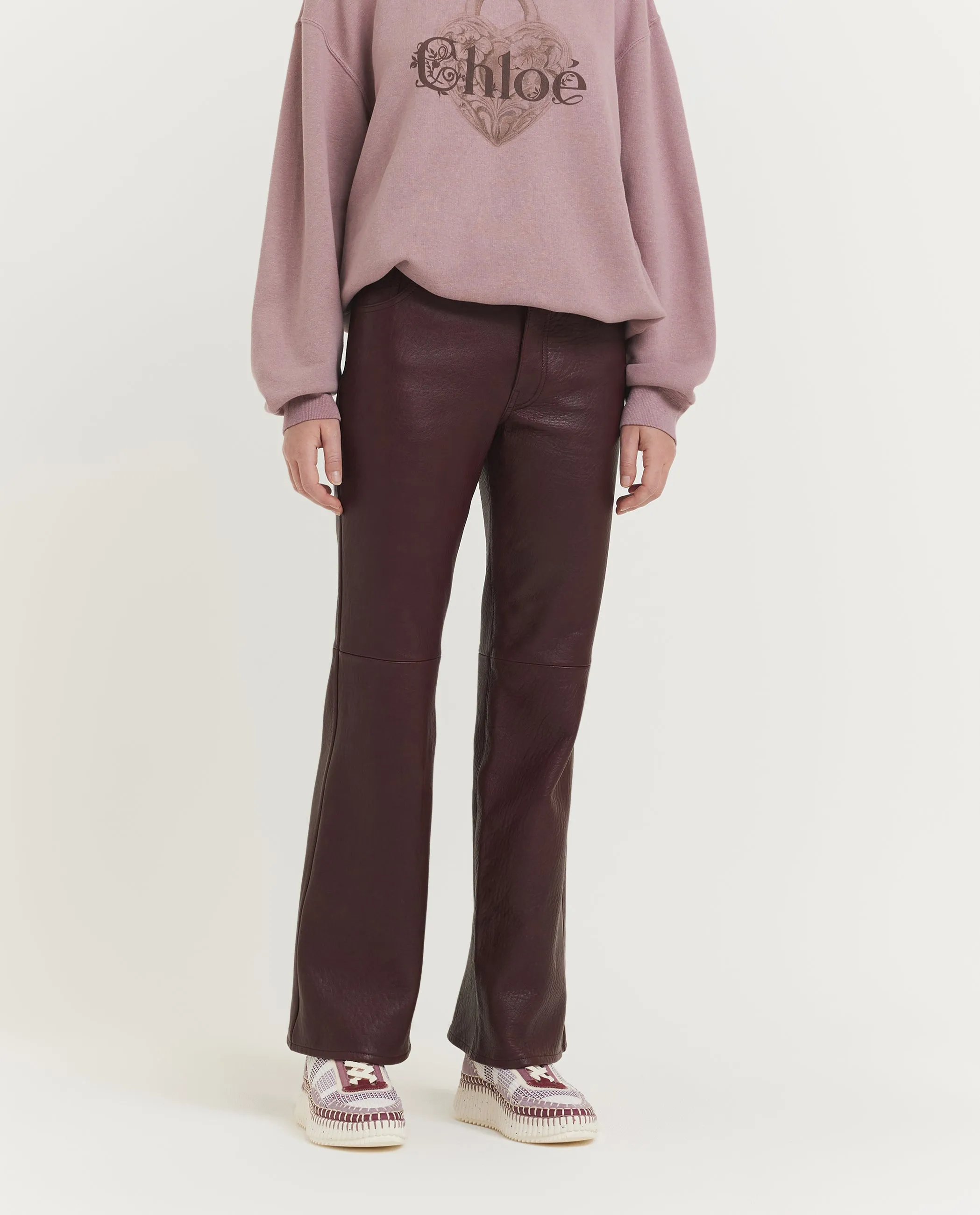 Leren Flare Broek - Rood sold by Pauw Amsterdam product image thumbnail 2