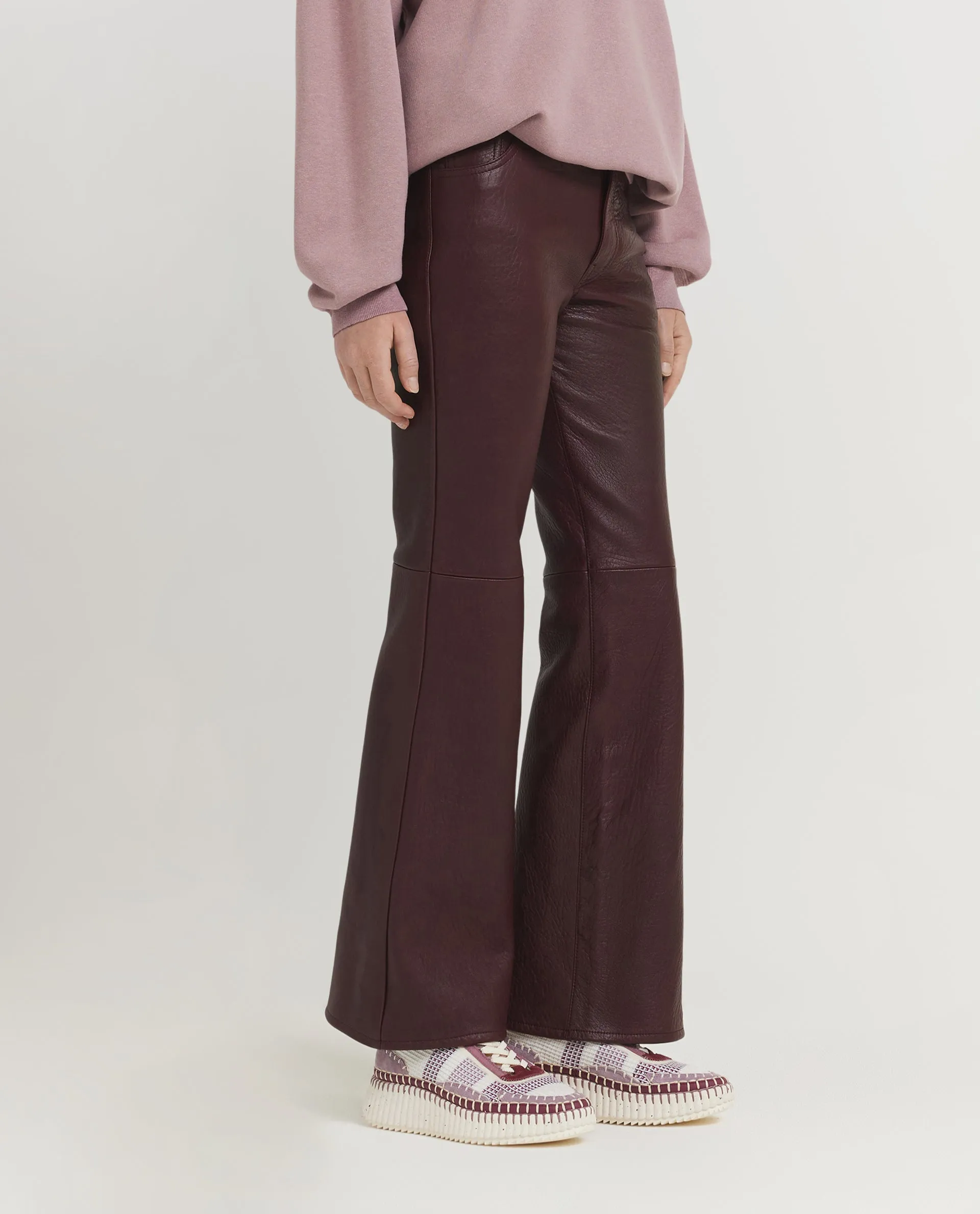 Leren Flare Broek - Rood sold by Pauw Amsterdam product image thumbnail 3