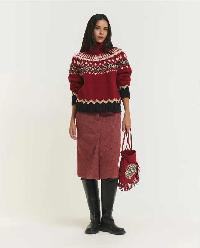 Wollen Kokerrok - Rood sold by Pauw Amsterdam