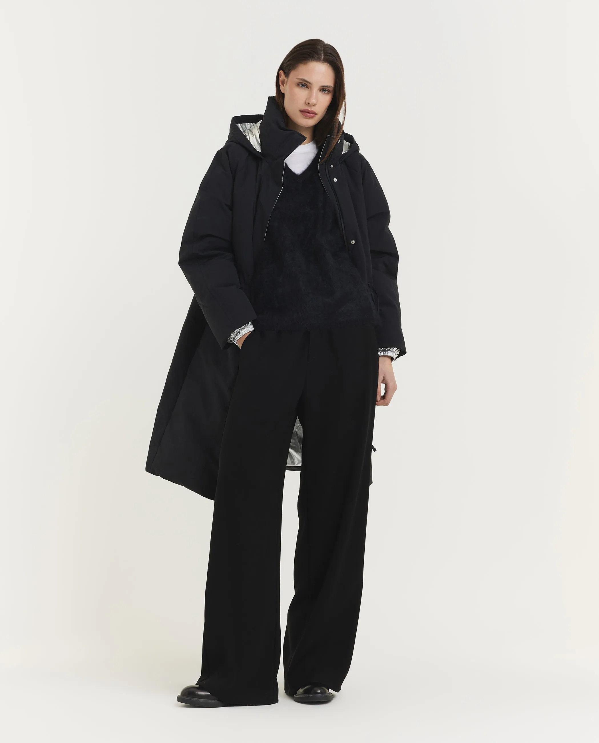 Lace Up Parka - Zwart sold by Pauw Amsterdam