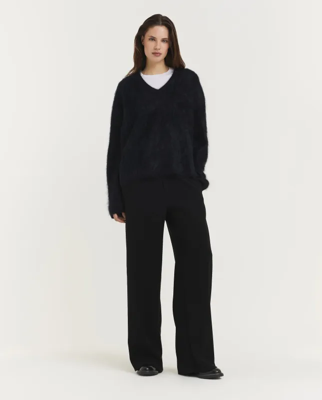 Matte Crepe Satin Broek - Zwart sold by Pauw Amsterdam