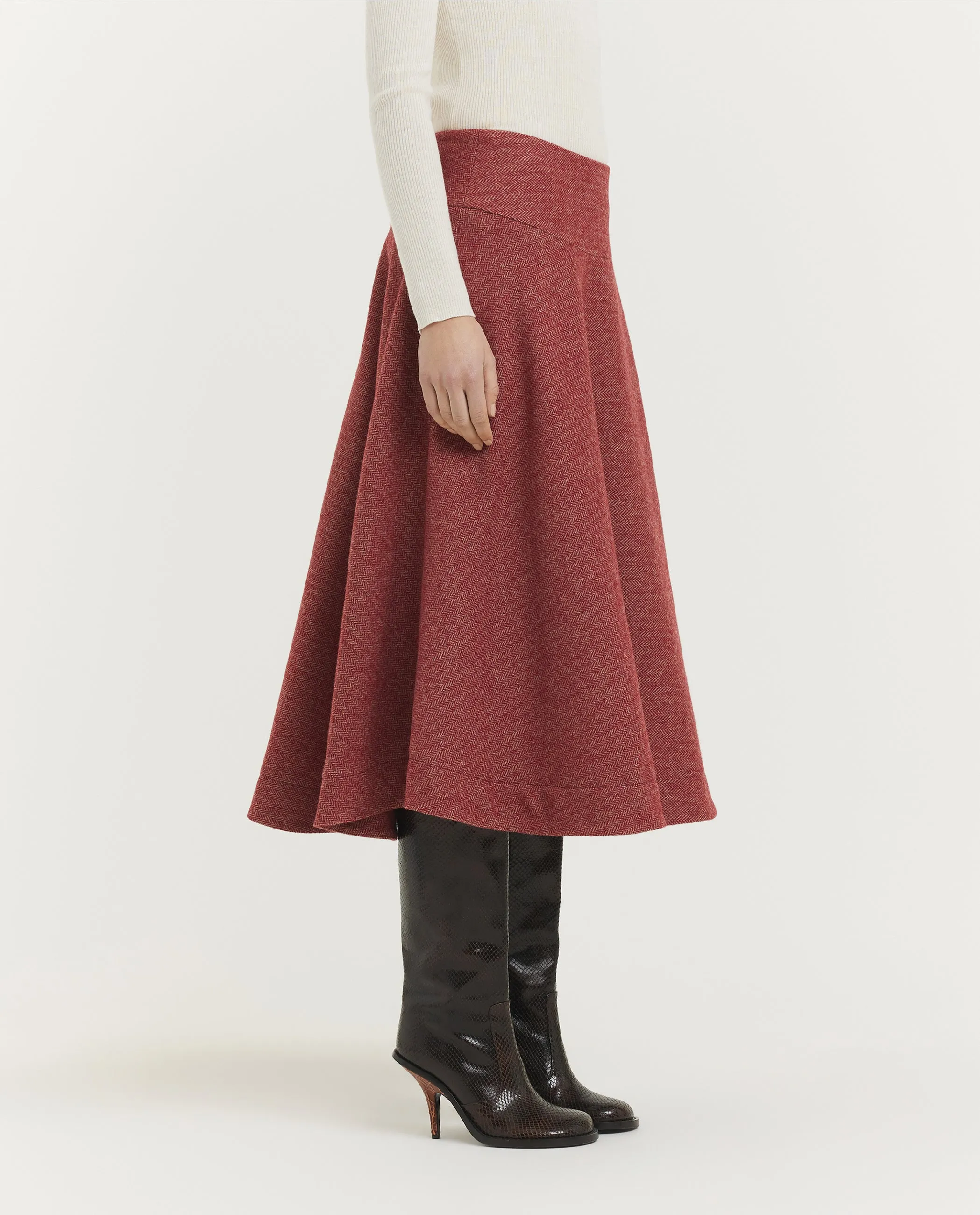 Wollen Midi Rok - Rood sold by Pauw Amsterdam product image thumbnail 3