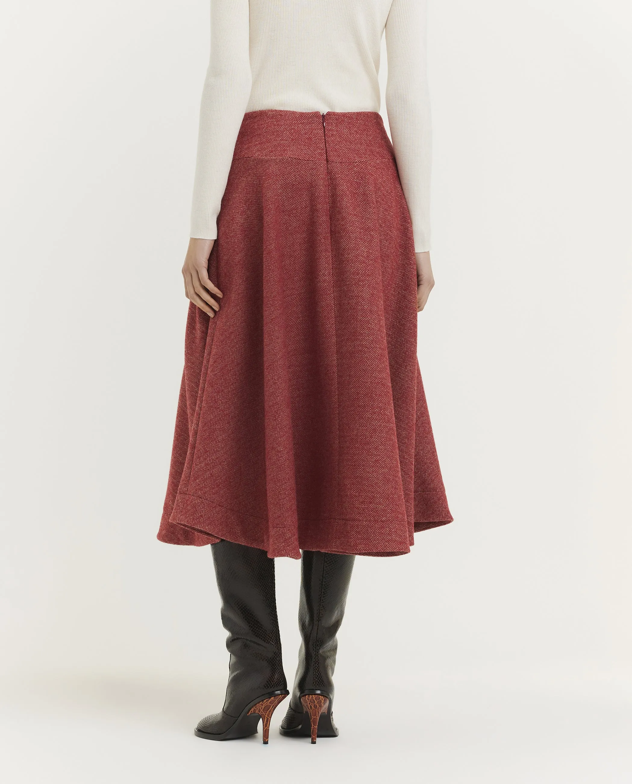 Wollen Midi Rok - Rood sold by Pauw Amsterdam product image thumbnail 4