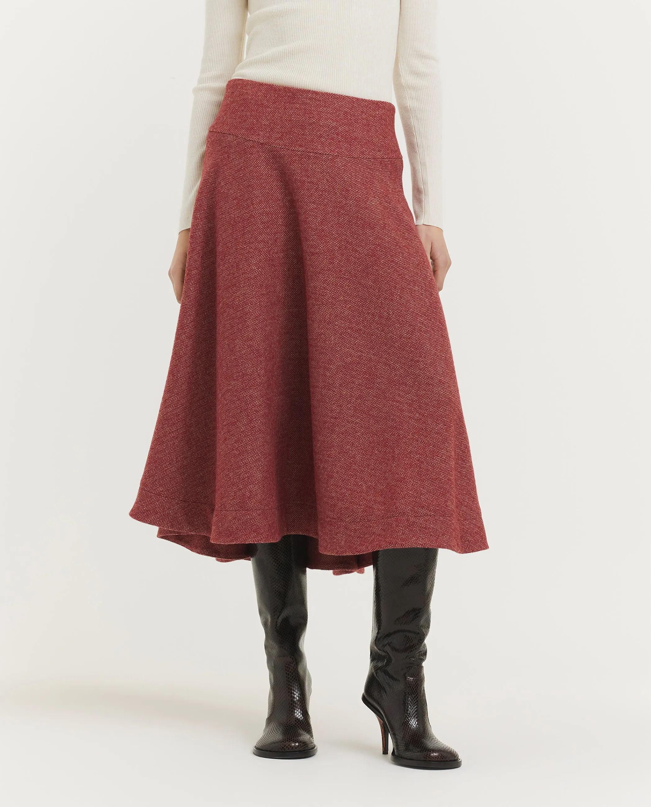 Wollen Midi Rok - Rood sold by Pauw Amsterdam product image thumbnail 2