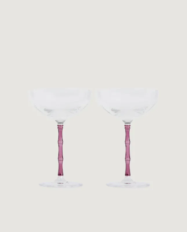 Bamboo Coupe Glas Set - Roze sold by Pauw Amsterdam