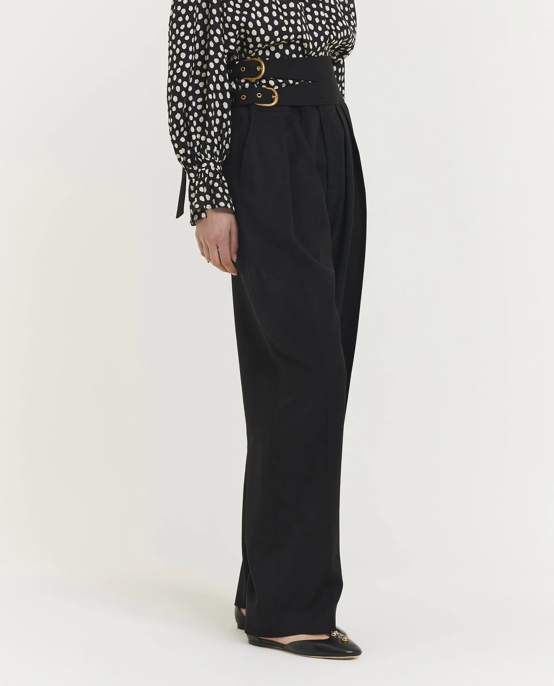 Wollen Geplooide Pantalon - Zwart sold by Pauw Amsterdam product image thumbnail 3