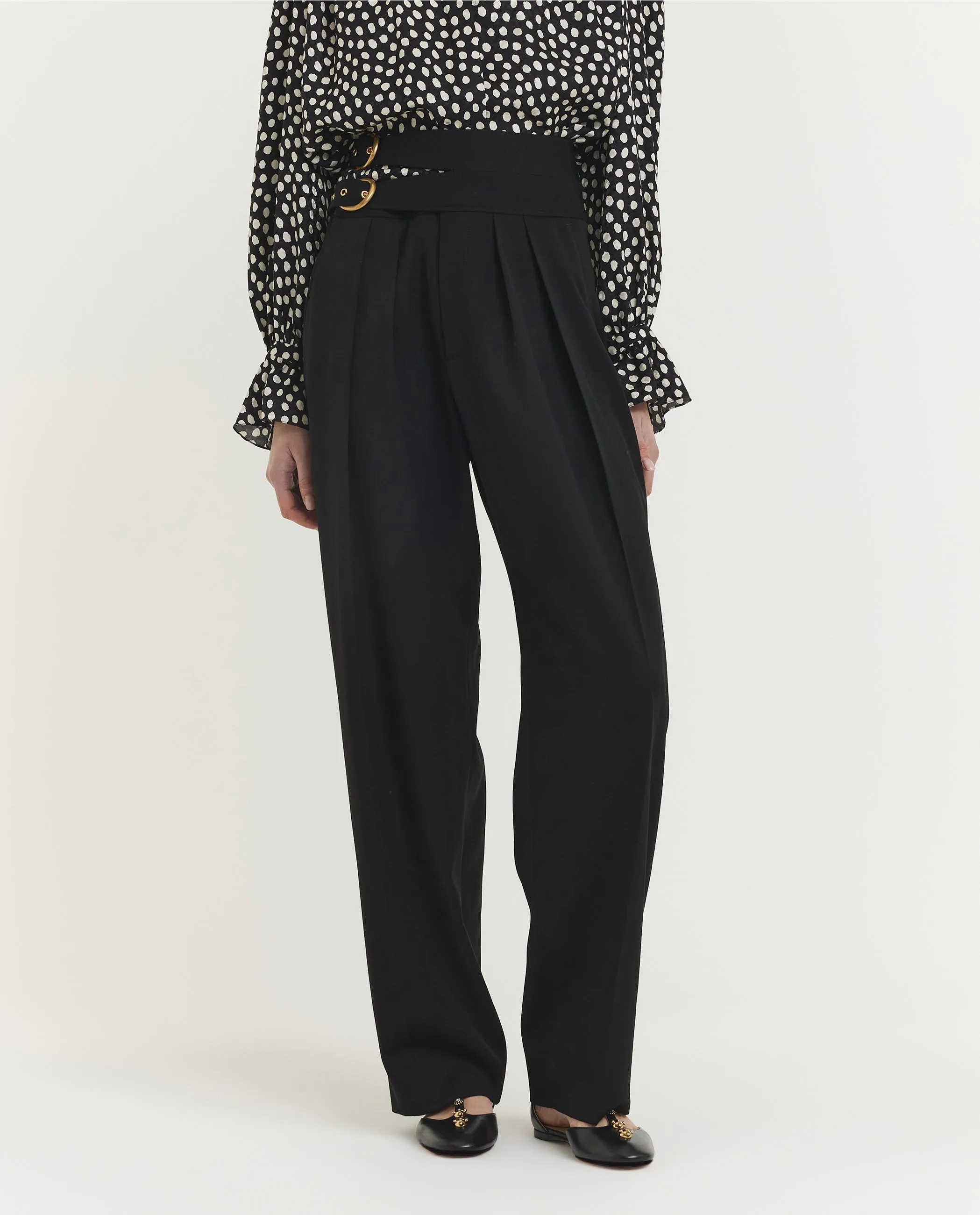 Wollen Geplooide Pantalon - Zwart sold by Pauw Amsterdam product image thumbnail 2