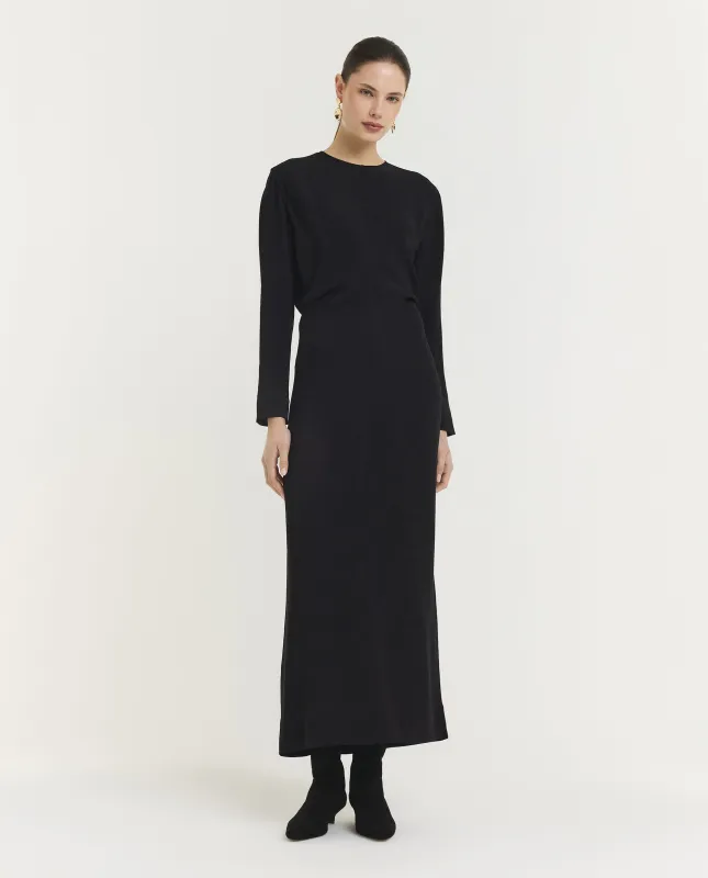 Slouch Waist Jurk - Zwart made by Toteme