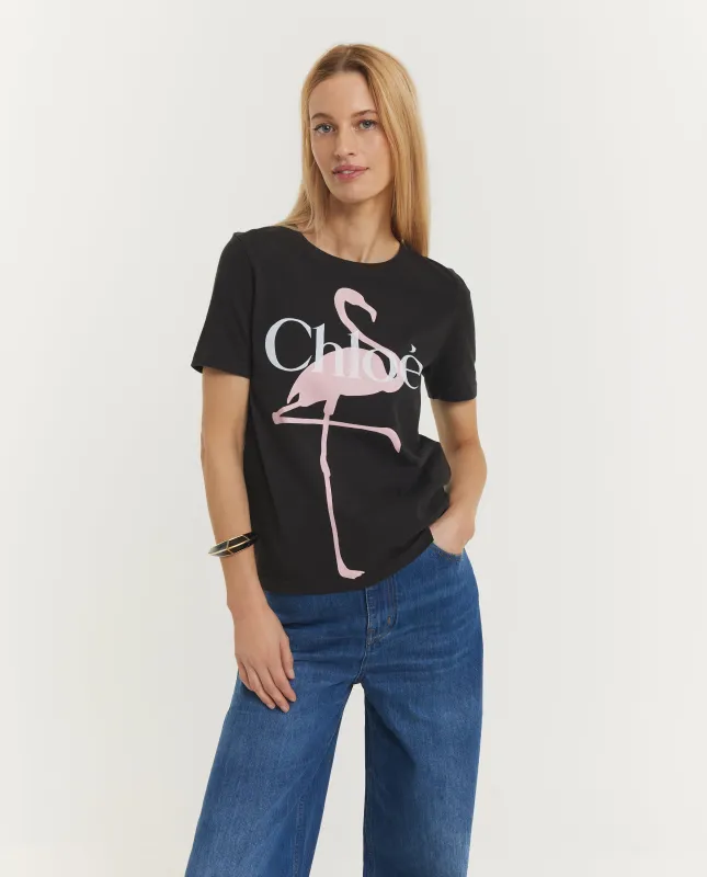 Katoenen Print T-Shirt - Zwart sold by Pauw Amsterdam