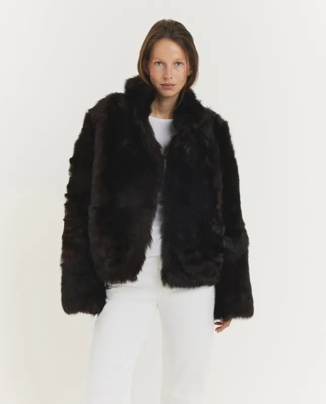 Silky Shearling Jas - Bruin sold by Pauw Amsterdam