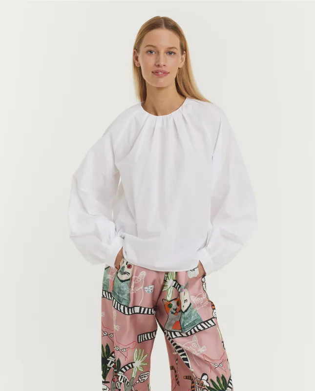 Gathered Poplin Blouse sold by Pauw Amsterdam