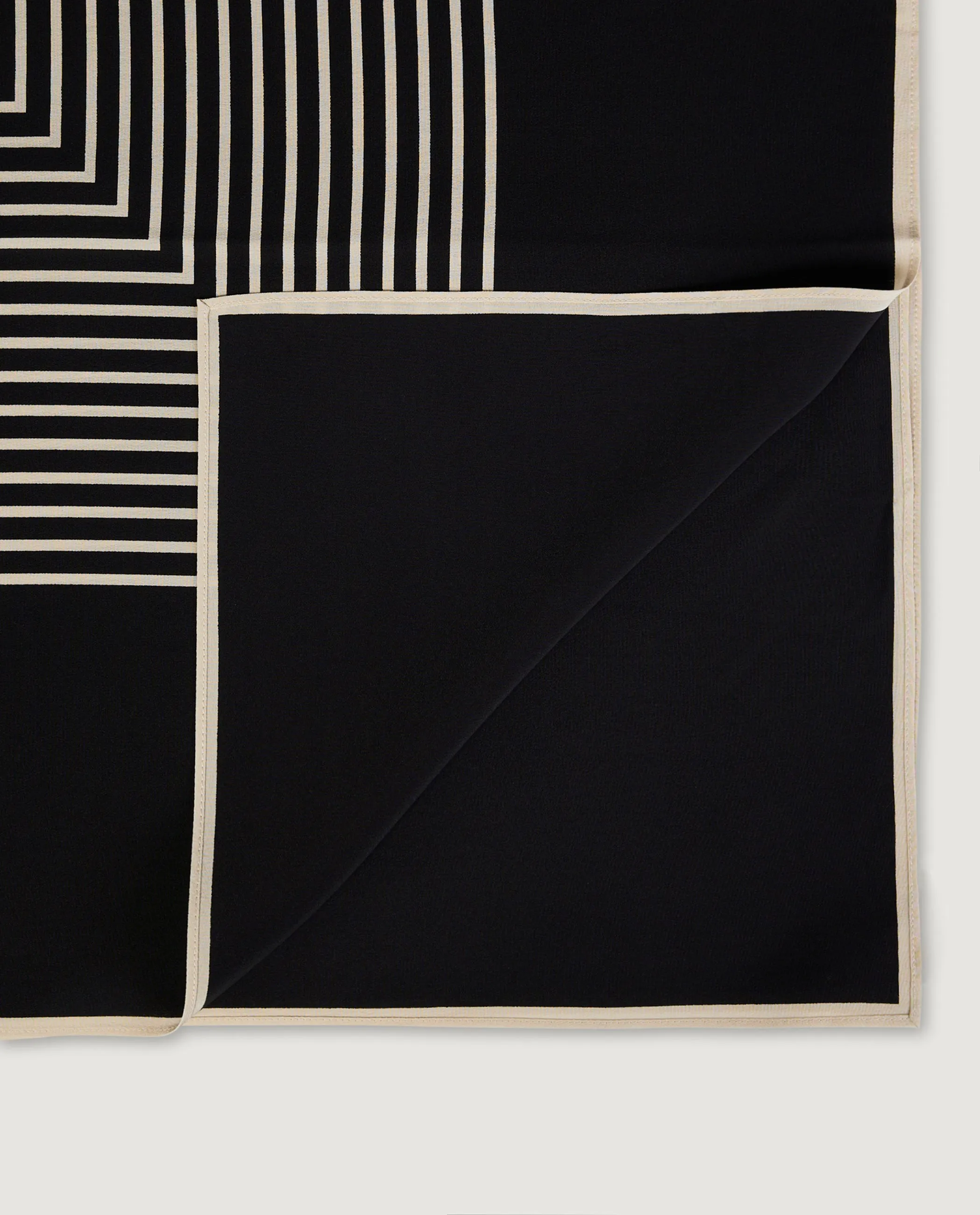 Zijden Centered Monogram Shawl - Black sold by Pauw Amsterdam product image thumbnail 3