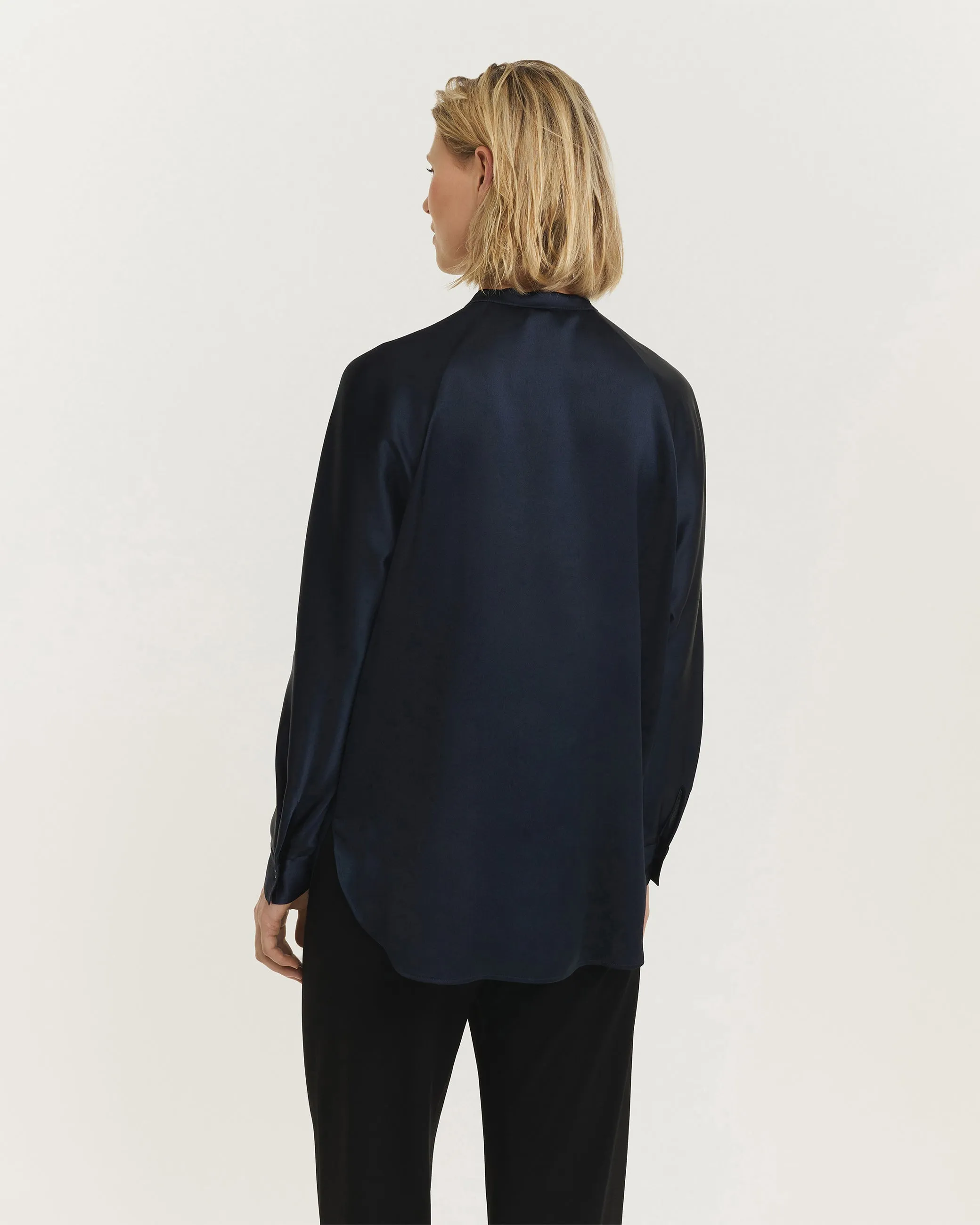 Band Collar Blouse - Donkerblauw sold by Pauw Amsterdam product image thumbnail 5
