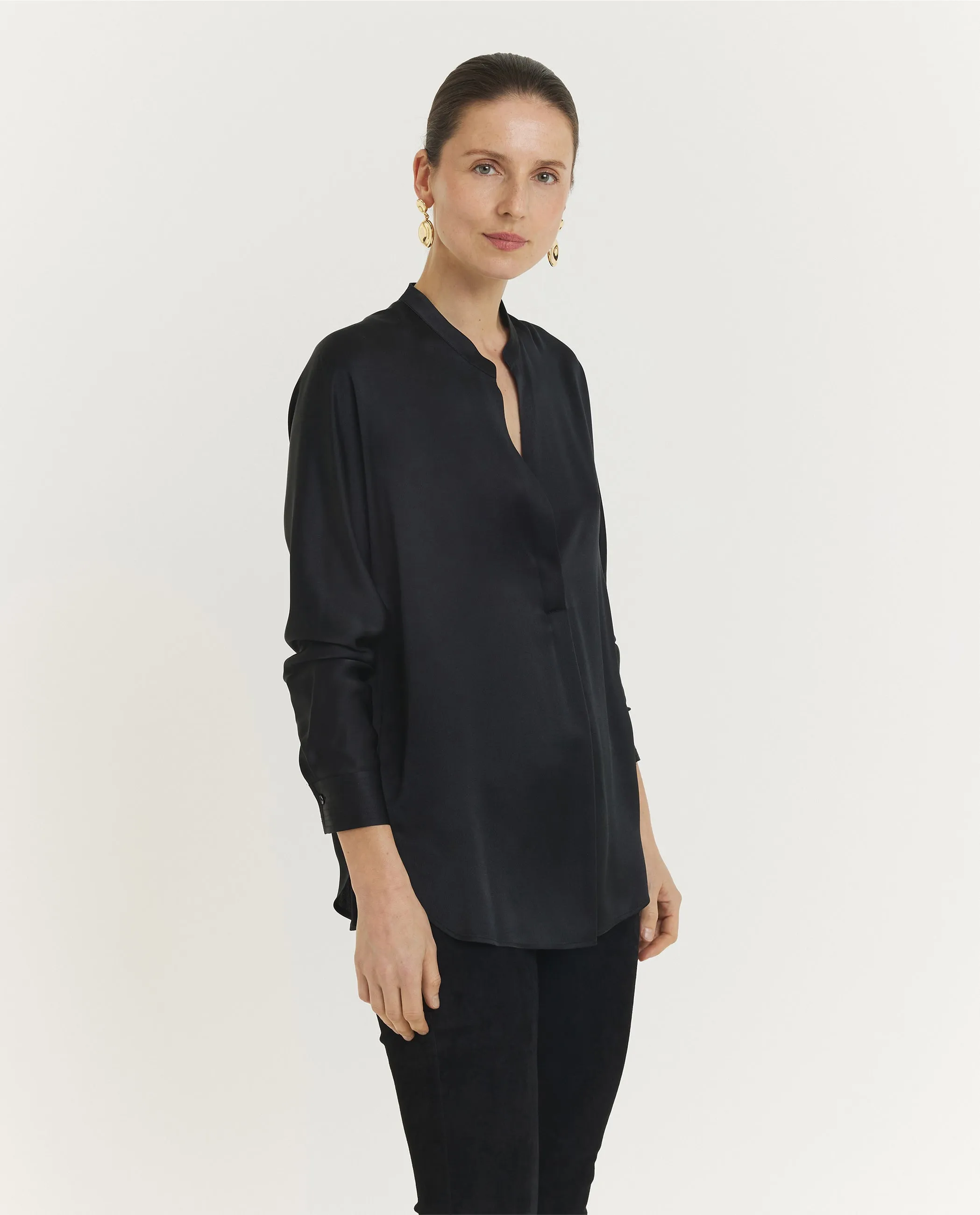 Band Collar Blouse - Zwart sold by Pauw Amsterdam product image thumbnail 4