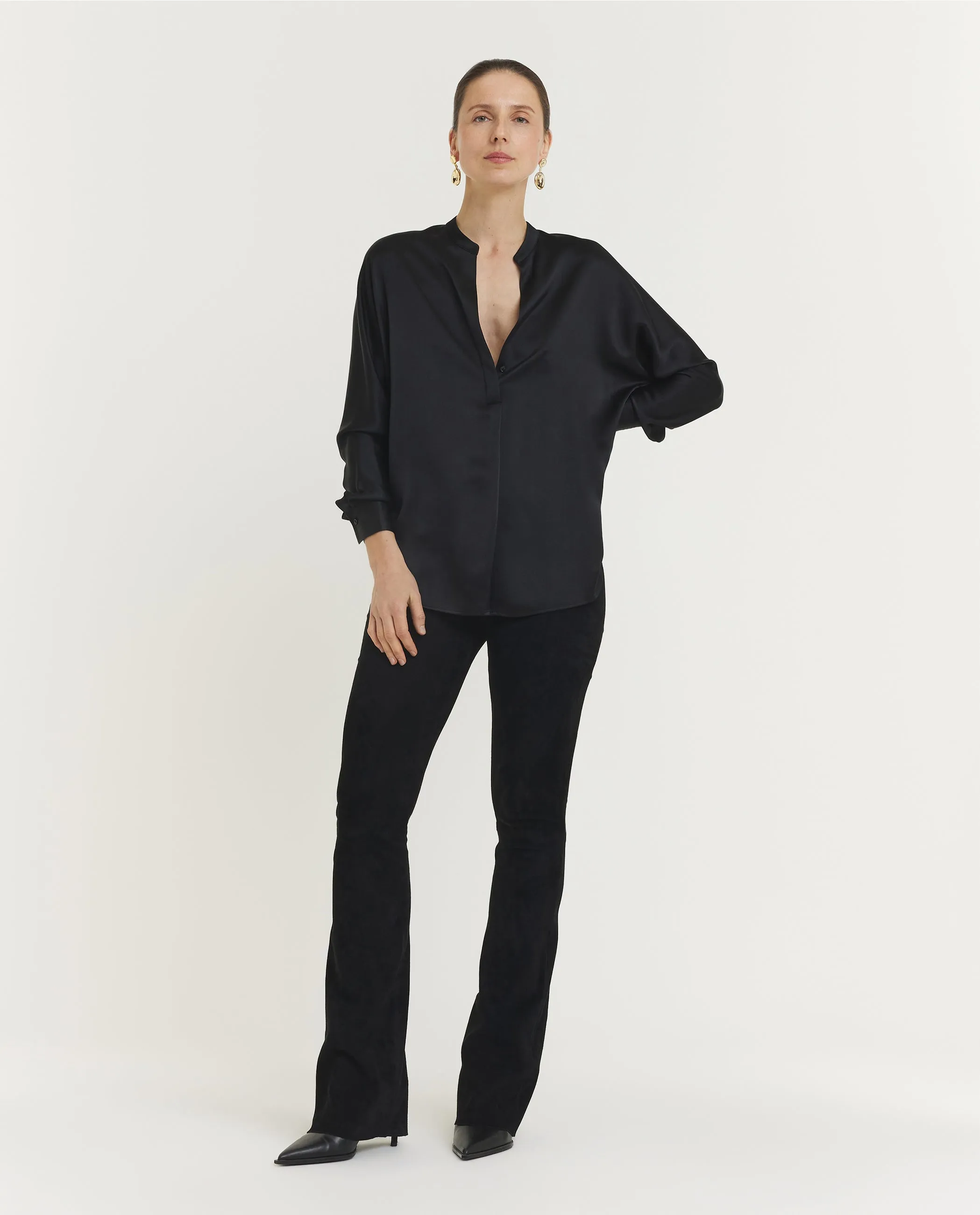 Band Collar Blouse - Zwart sold by Pauw Amsterdam product image thumbnail 3