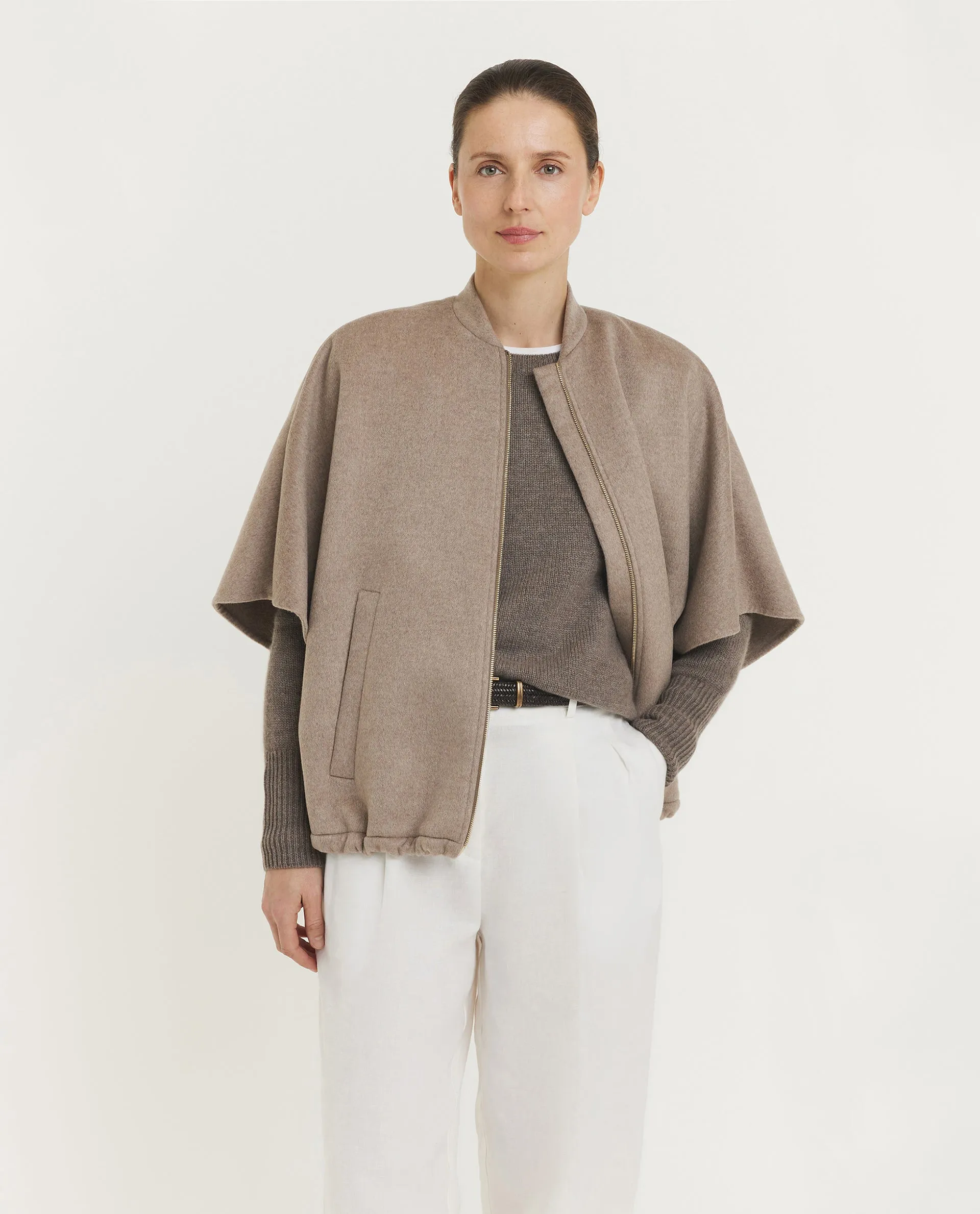 Cape Wrap Poncho - Lichtbruin sold by Pauw Amsterdam
