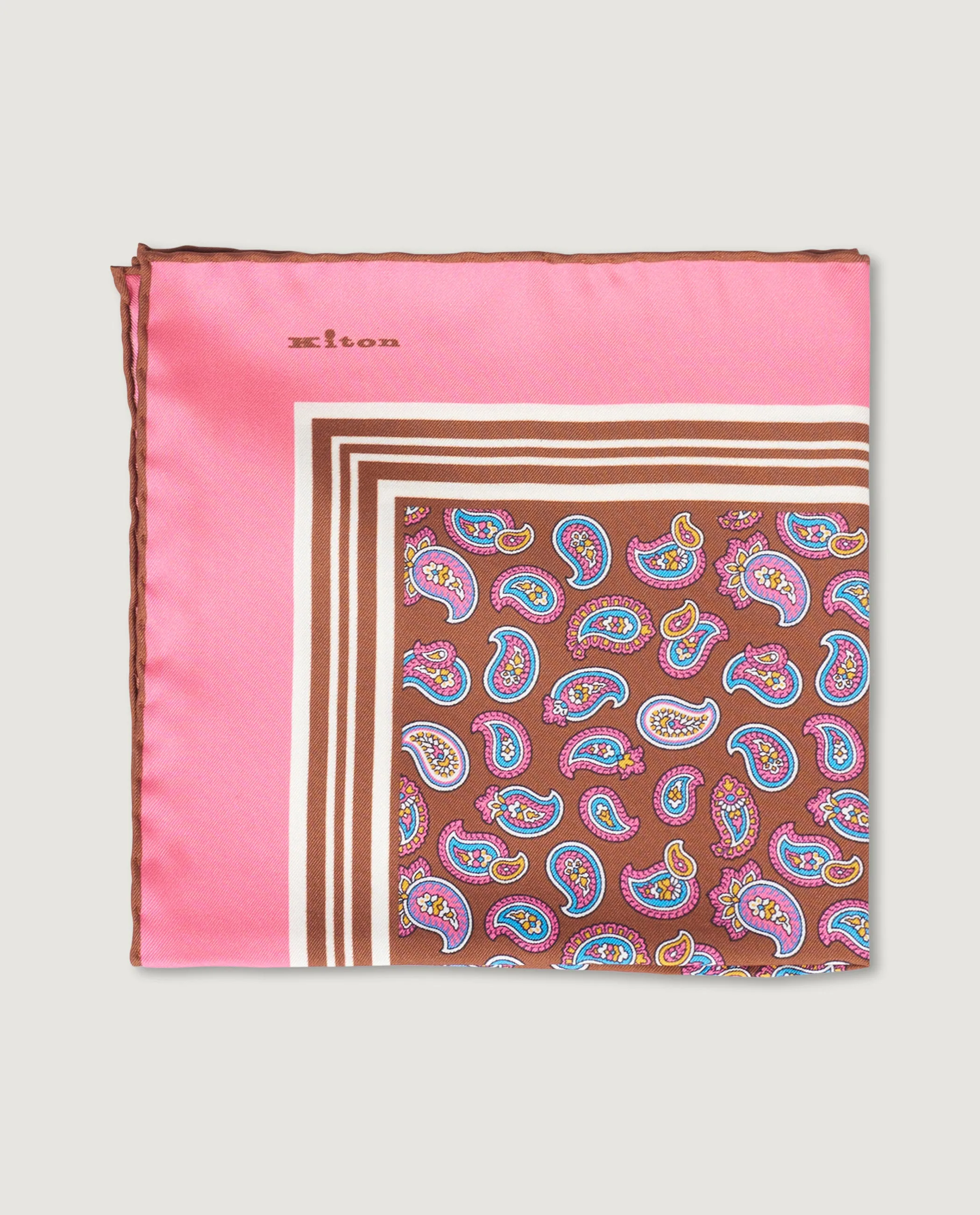 Geprinte Zijden Pochet - Bruin sold by Pauw Amsterdam