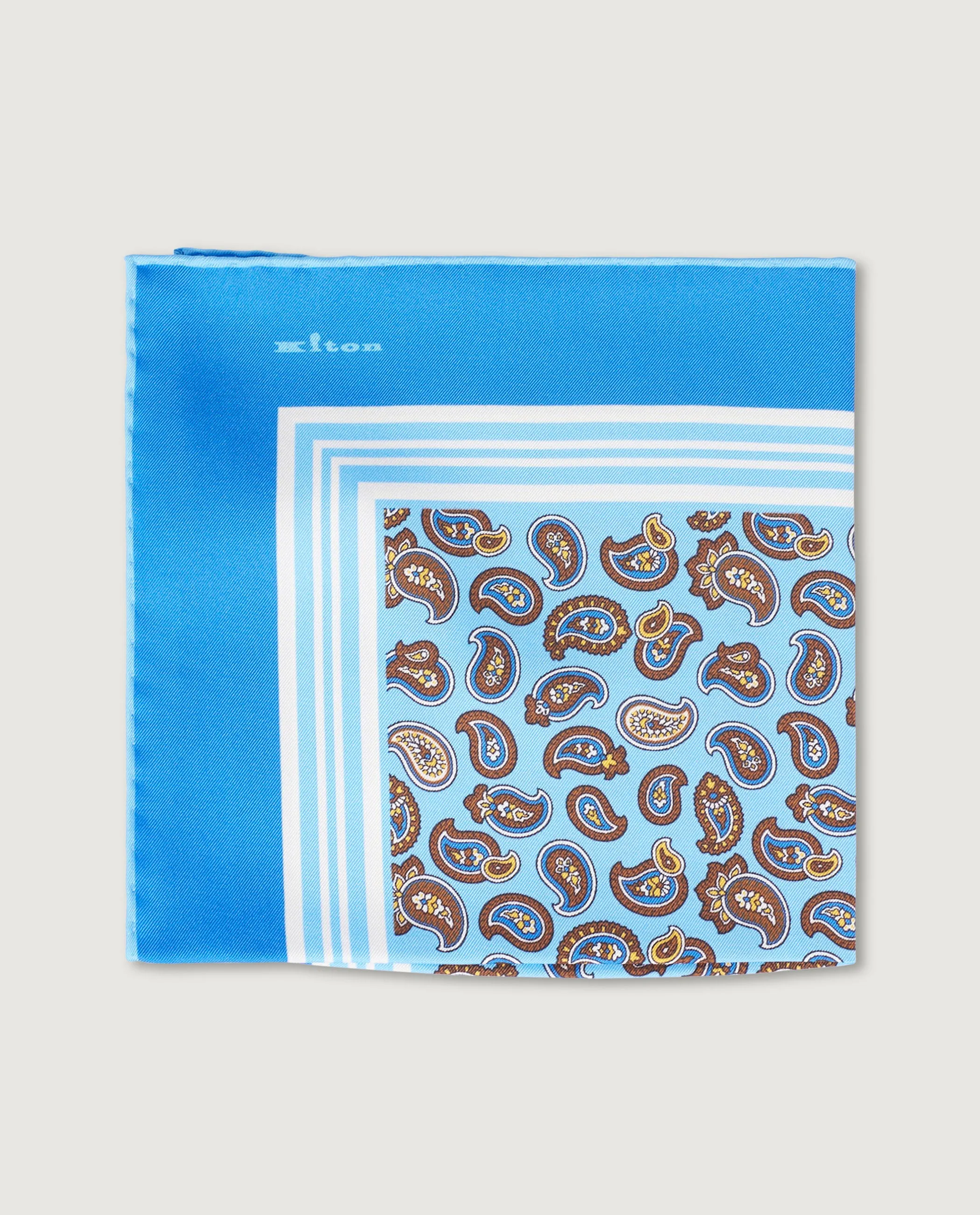 Geprinte Zijden Pochet - Lichtblauw sold by Pauw Amsterdam