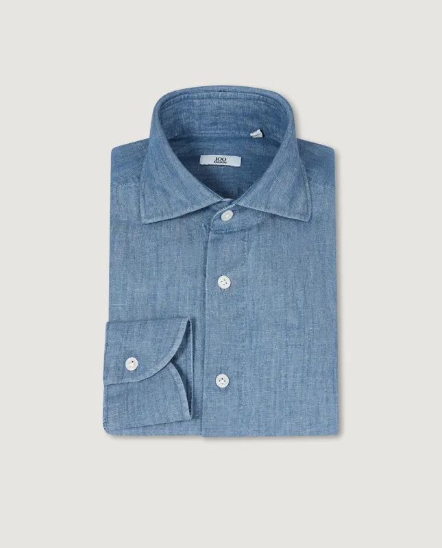 Katoen Linnen Indigo Shirt made by Pauw Amsterdam