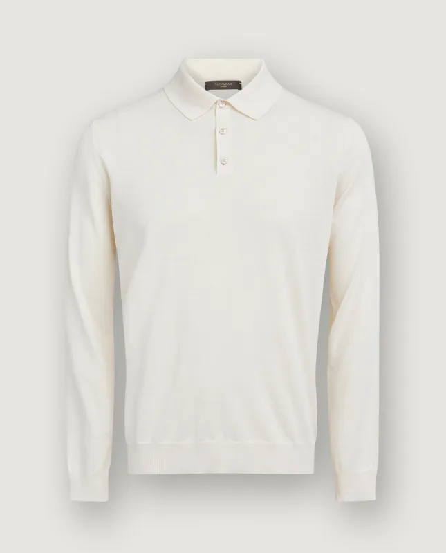 Katoen Zijden LS Polo made by Zanone