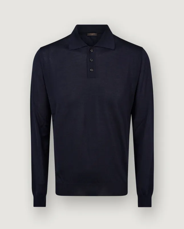 Cashmere Zijden Poloshirt made by Zanone
