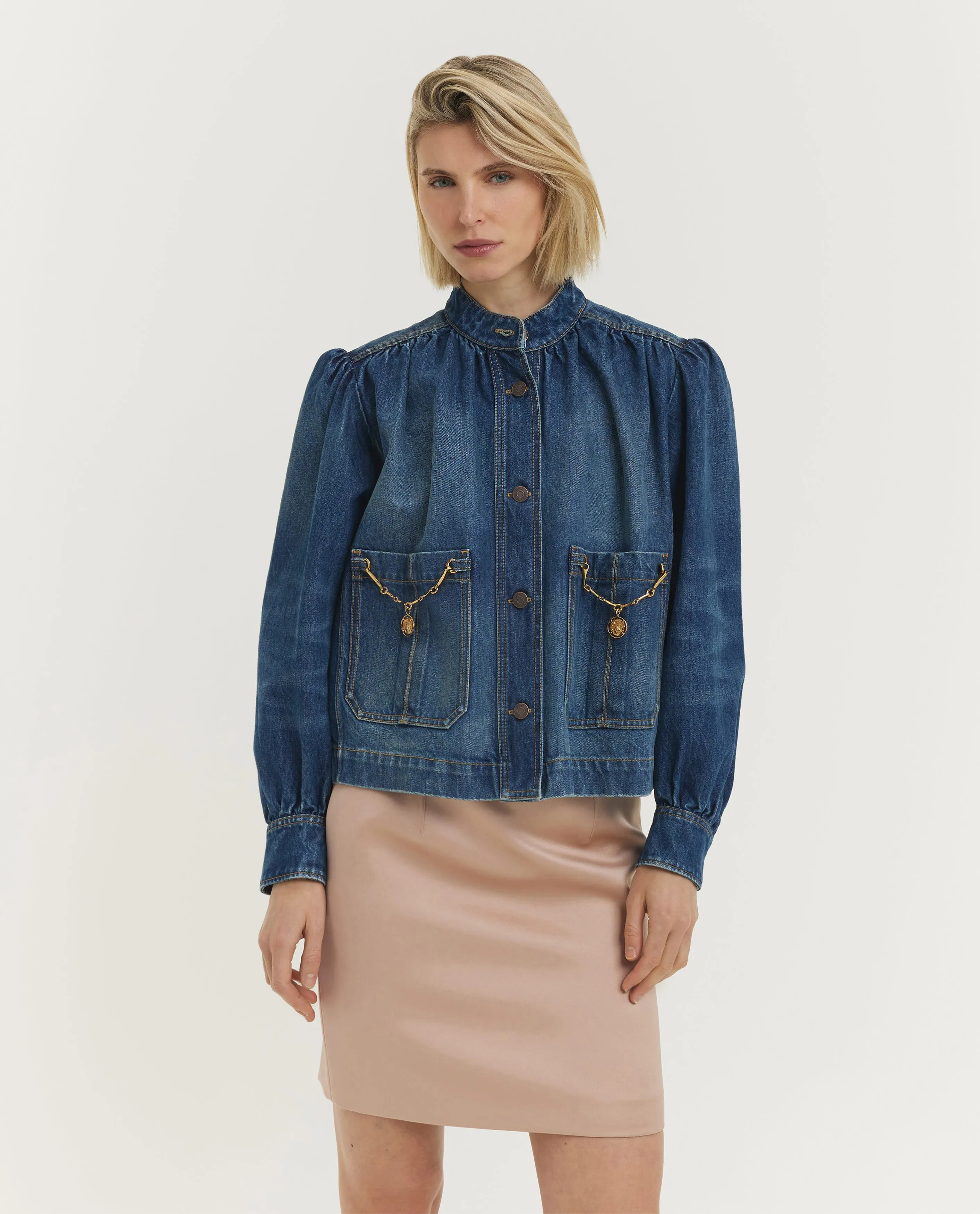 Gathered Denim Jasje sold by Pauw Amsterdam