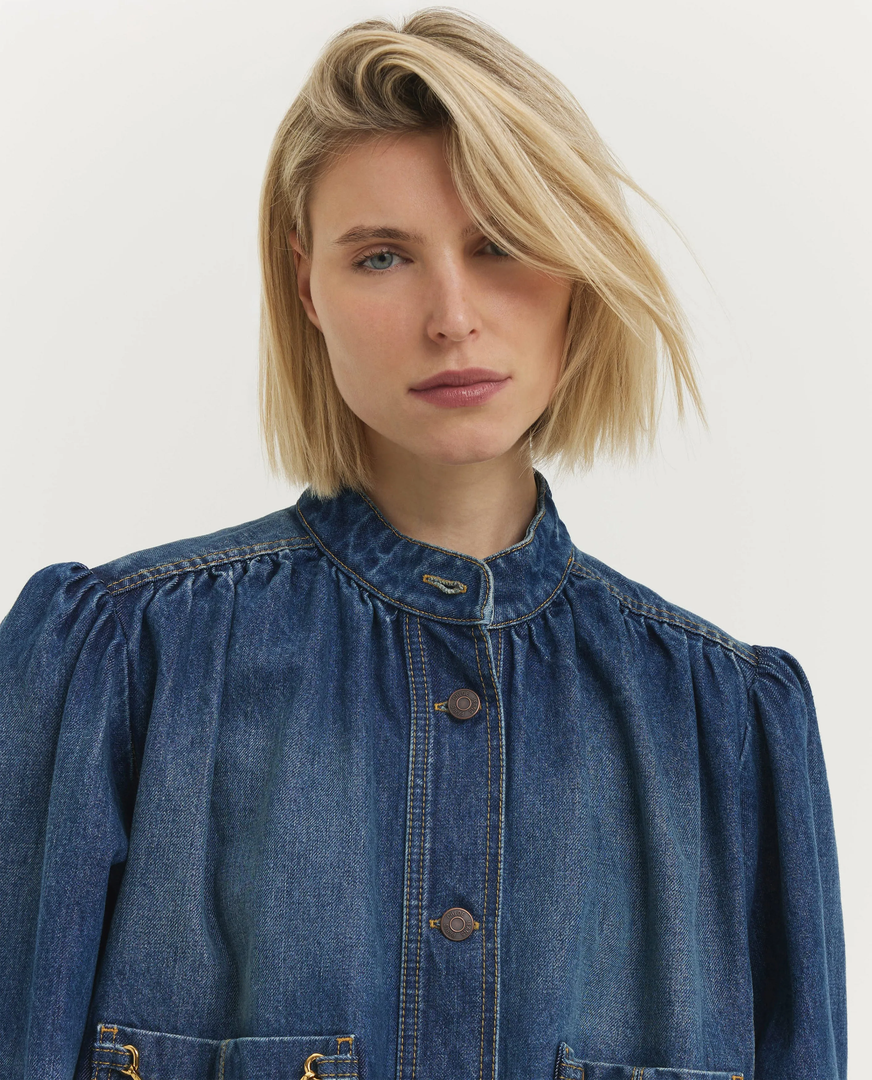 Gathered Denim Jasje sold by Pauw Amsterdam product image thumbnail 2