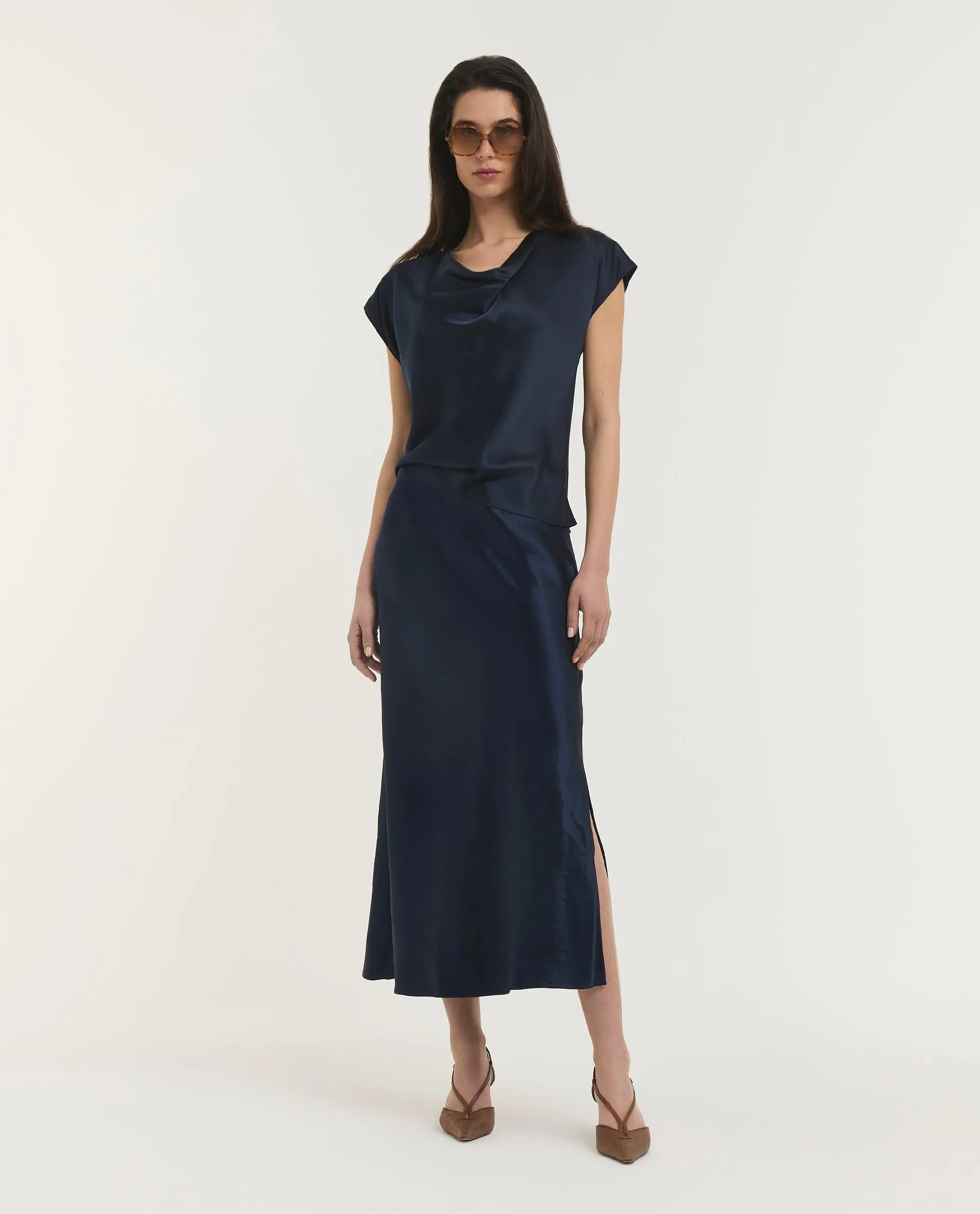 Satijnen Midi Rok sold by Pauw Amsterdam