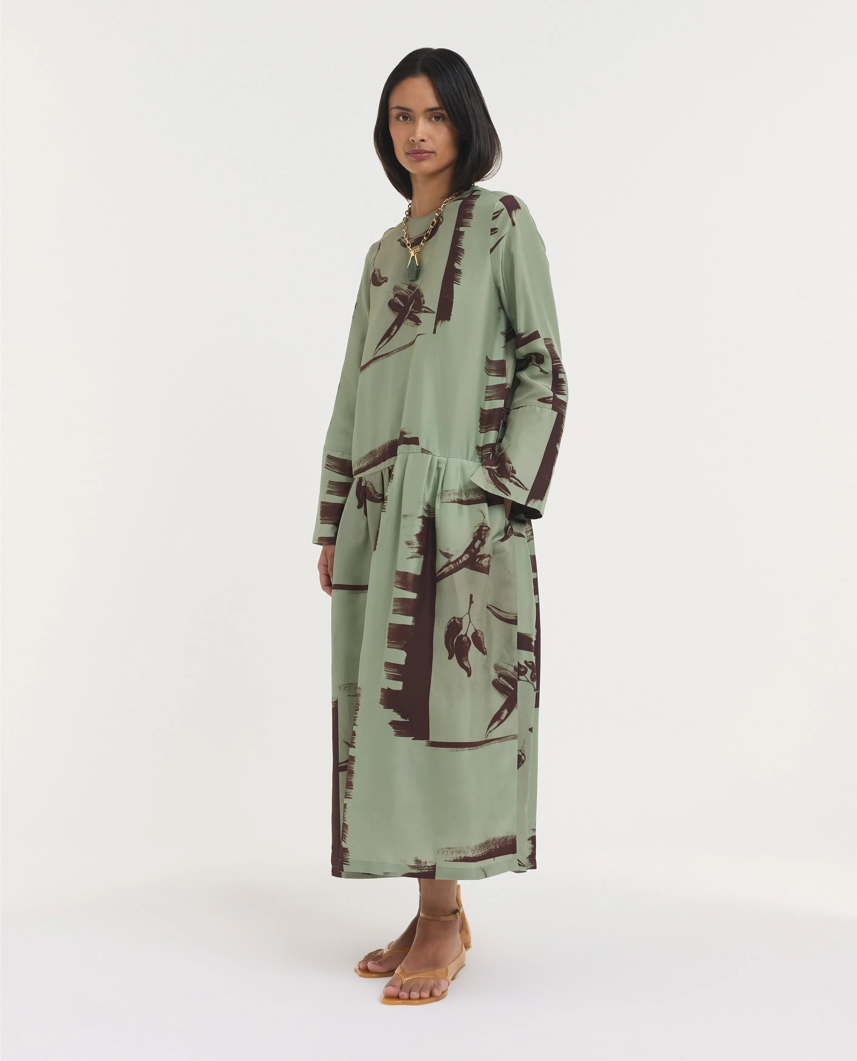 Wijd Zijden Chili Jurk sold by Pauw Amsterdam product image thumbnail 3