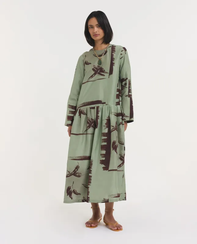 Wijd Zijden Chili Jurk made by ODEEH